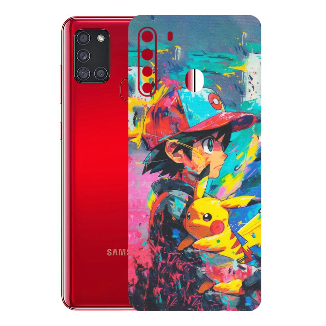 Samsung A/S Series Phone Skins (All Models) - Ash & Pikachu - Matte Finish (M-26) Samsung Galaxy A21