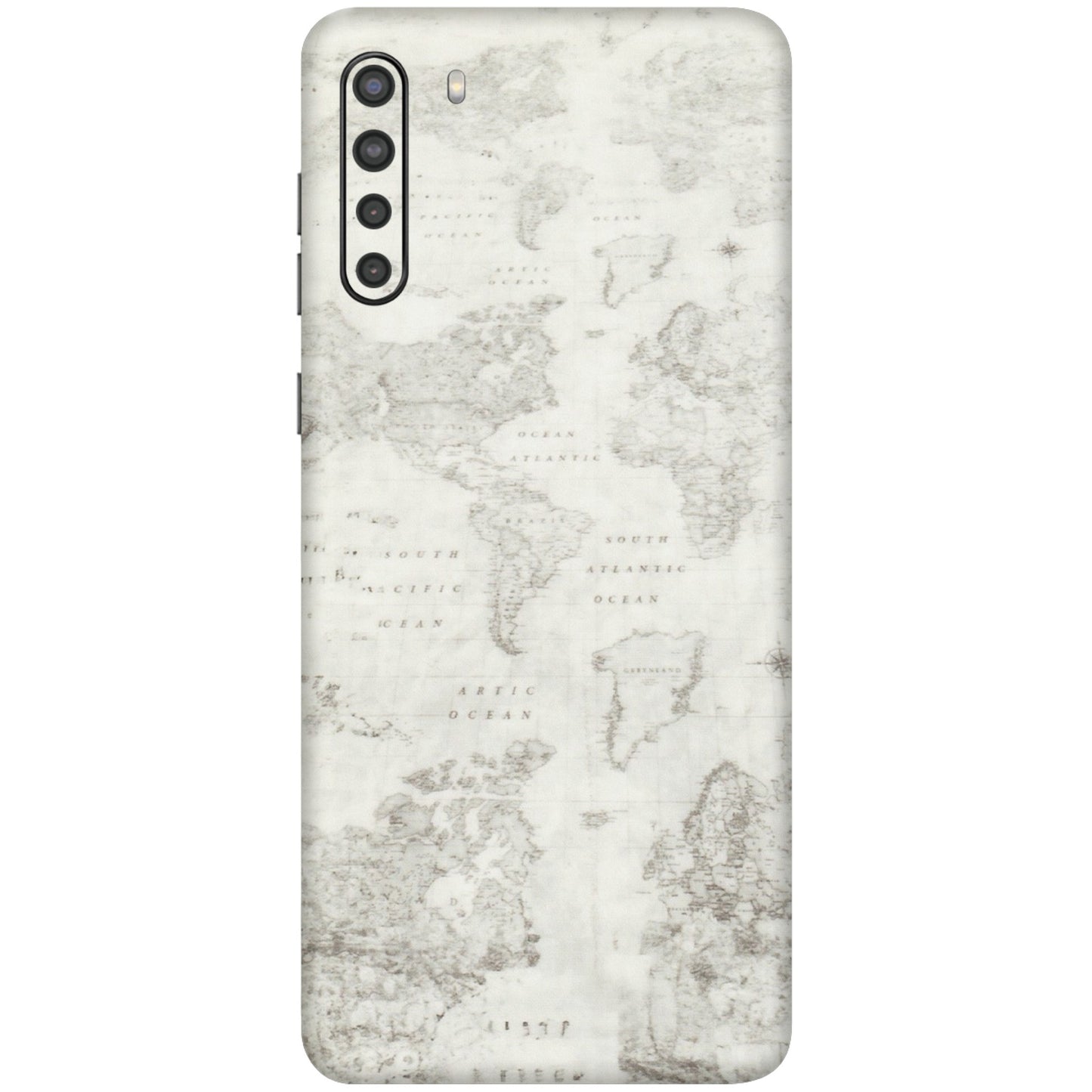 Samsung A/S Series Phone Skins (All Models) - World Travel Map - Transparent Finish (T-04) Samsung Galaxy A21