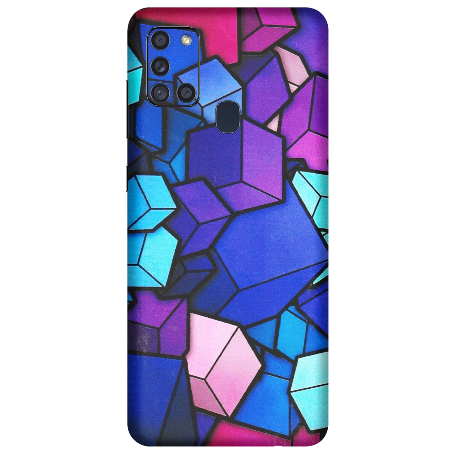 Samsung A/S Series Phone Skins (All Models) - Cube Doodle - 3D Embossed Finish (L-141) Samsung Galaxy A21S