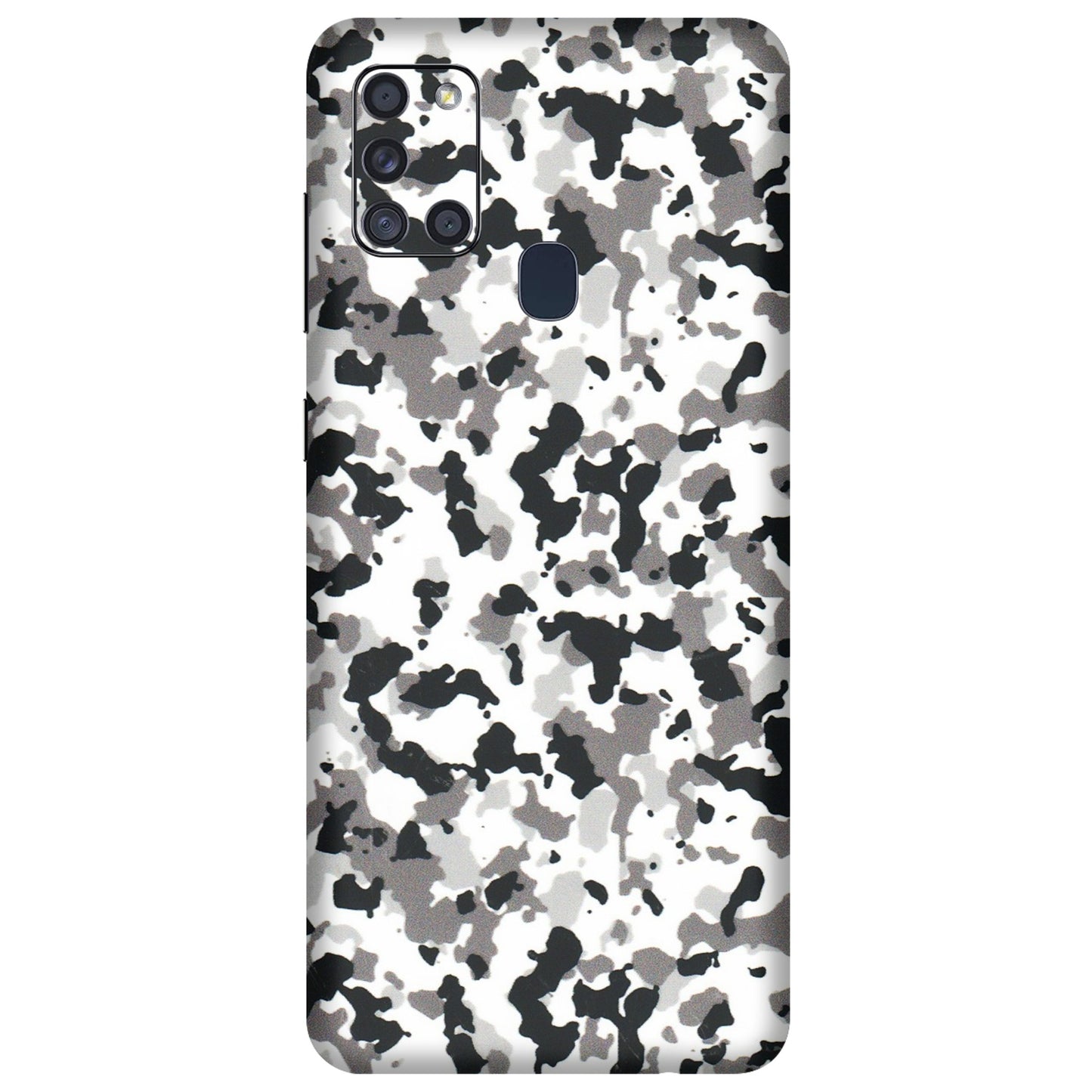 Samsung A/S Series Phone Skins (All Models) - White Black Camouflage - 3D Embossed Finish (L-18) Samsung Galaxy A21S