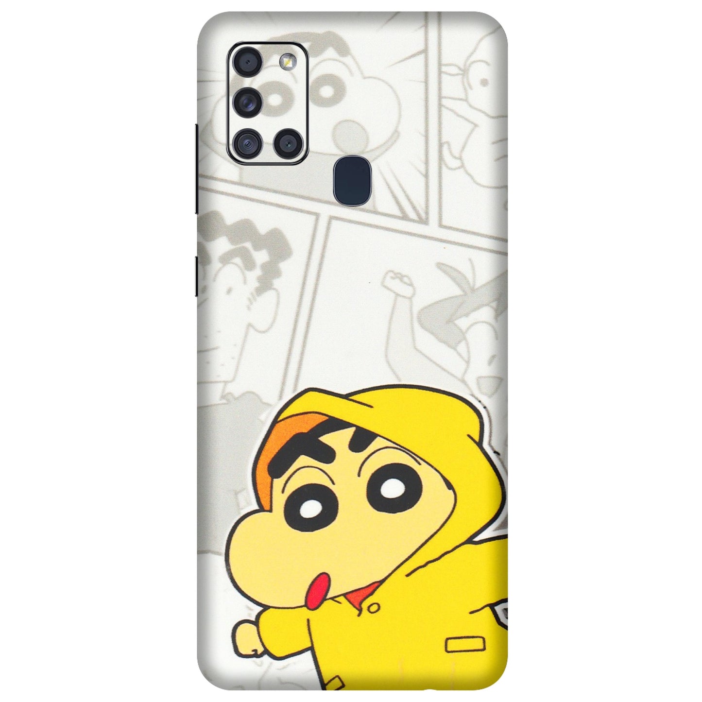 Samsung A/S Series Phone Skins (All Models) - Yellow Shinchan Comic - 3D Embossed Finish (L-246) Samsung Galaxy A21S