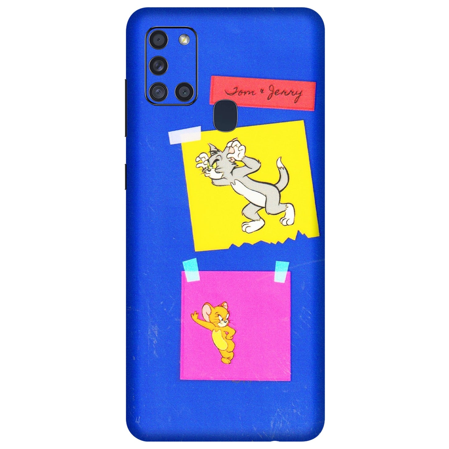 Samsung A/S Series Phone Skins (All Models) - Tom N Jerry Sticky Notes - 3D Embossed Finish (L-88) Samsung Galaxy A21S