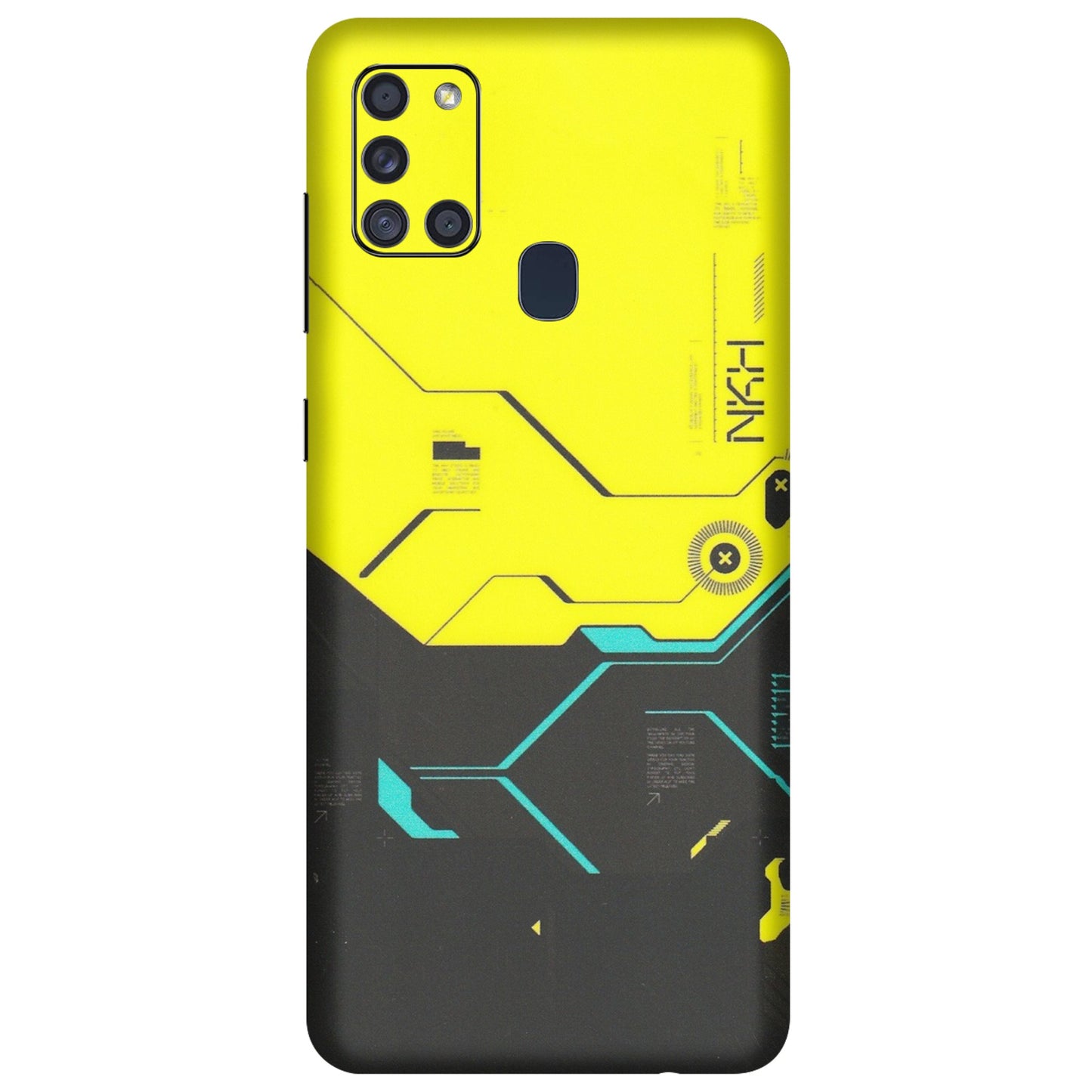 Samsung A/S Series Phone Skins (All Models) - Black Yellow Technica - Matte Finish (M-53) Samsung Galaxy A21S