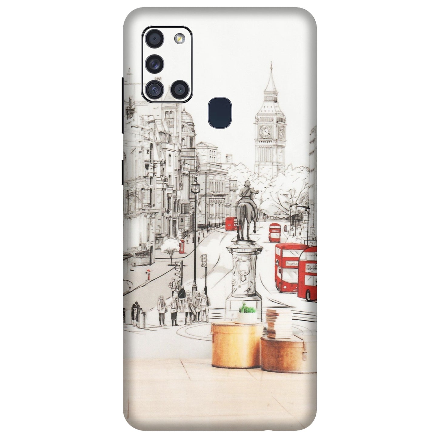 Samsung A/S Series Phone Skins (All Models) - London Street - Transparent Finish (T-02) Samsung Galaxy A21S