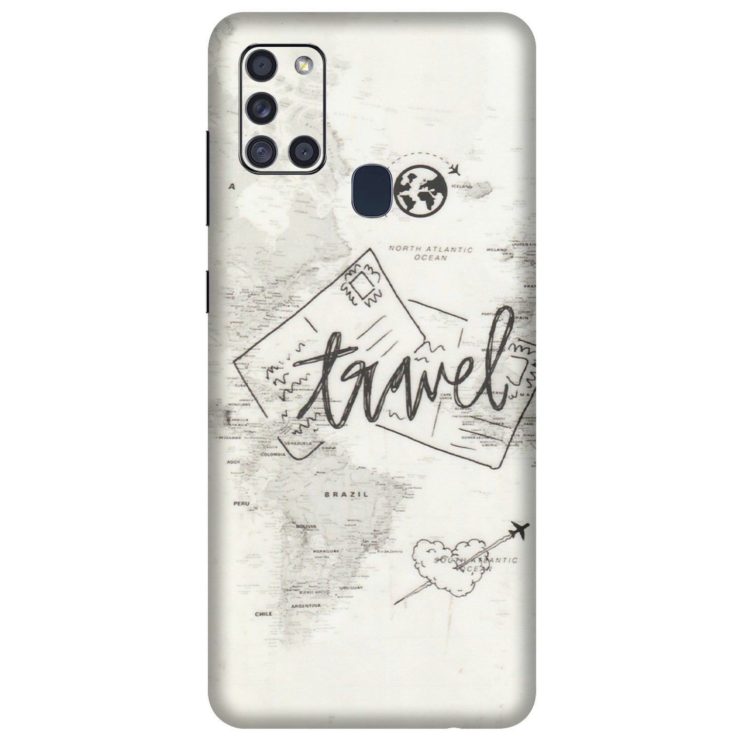 Samsung A/S Series Phone Skins (All Models) - Travel Ticket - Transparent Finish (T-06) Samsung Galaxy A21S