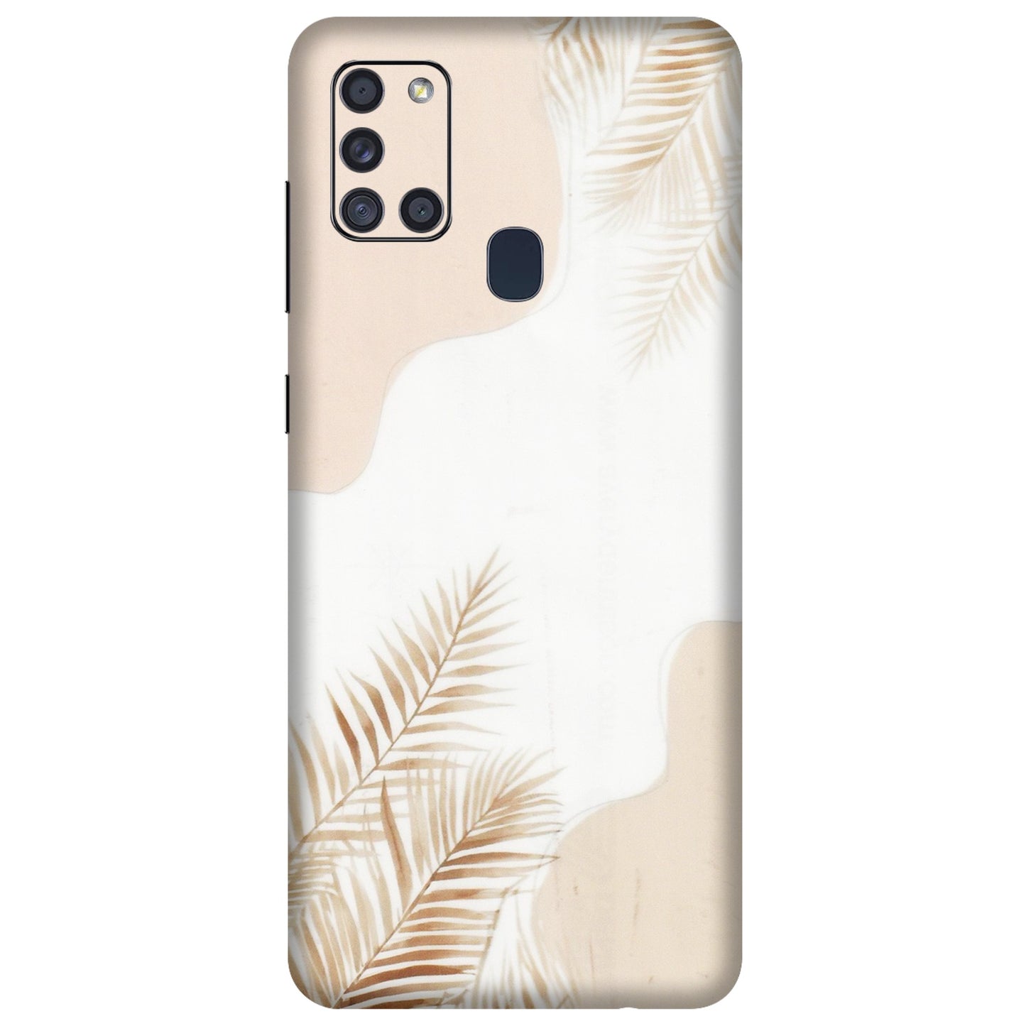 Samsung A/S Series Phone Skins (All Models) - Gold Petals Abstract - Transparent Finish (T-08) Samsung Galaxy A21S