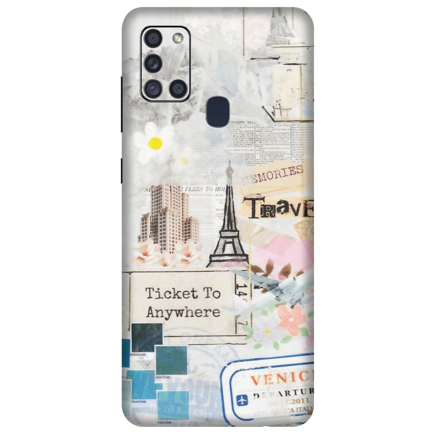 Samsung A/S Series Phone Skins (All Models) - Travel Memories - Transparent Finish (T-09) Samsung Galaxy A21S