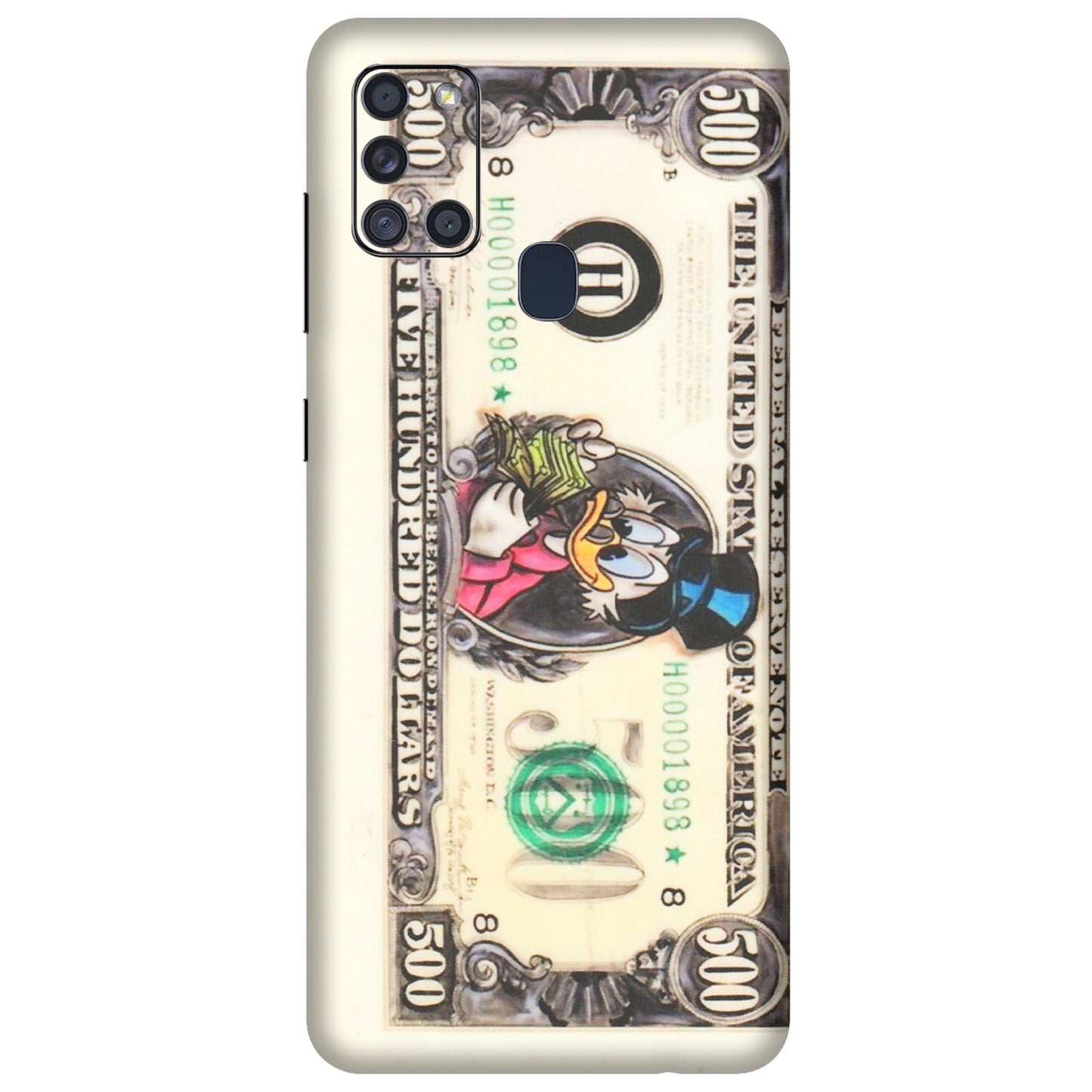 Samsung A/S Series Phone Skins (All Models) - Five Hundred Dollar Duck - Transparent Finish (T-15) Samsung Galaxy A21S