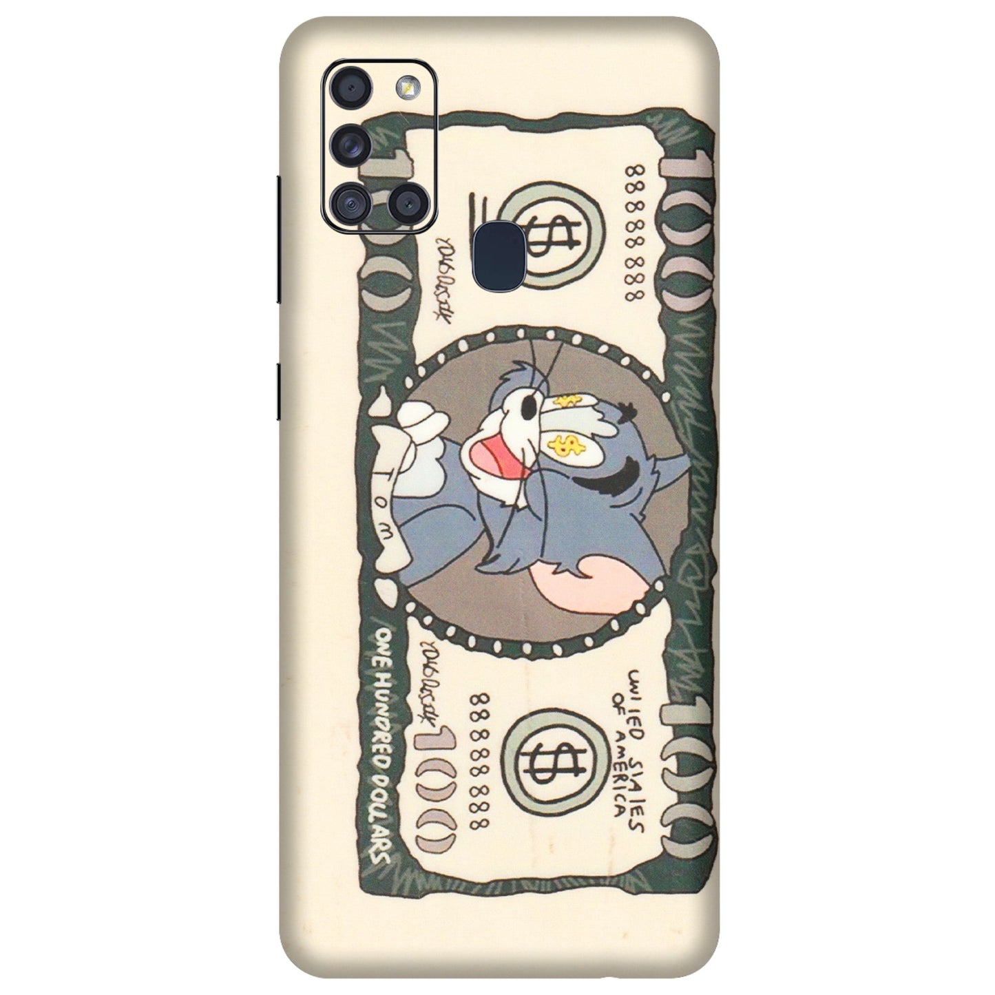 Samsung A/S Series Phone Skins (All Models) - One Hundred Dollar Tom - Transparent Finish (T-16) Samsung Galaxy A21S