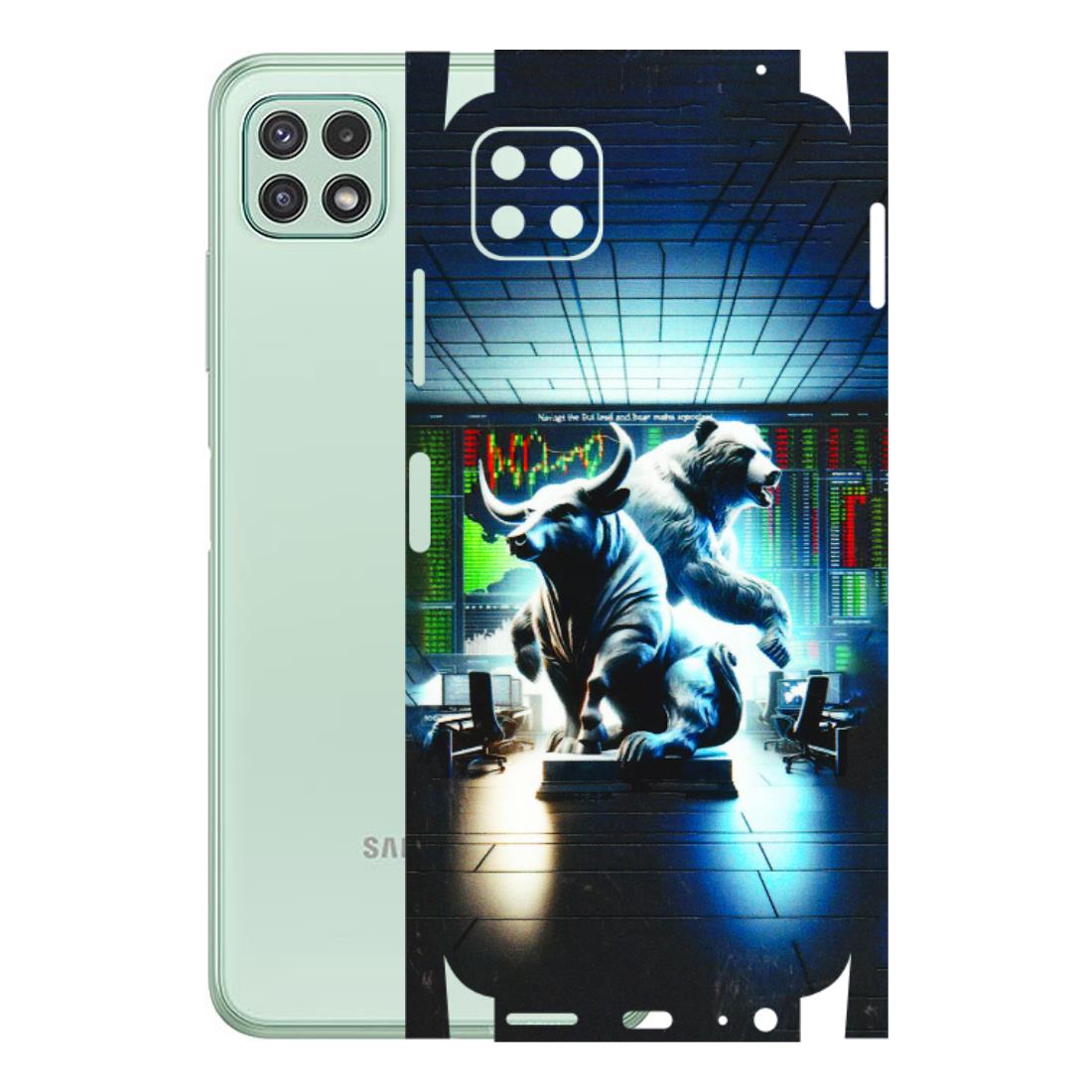 Samsung A/S Series Phone Skins (All Models) - Stock Market Sensex Bear vs Bulls - 3D Embossed Finish (L-15) Samsung Galaxy A22 (5G)