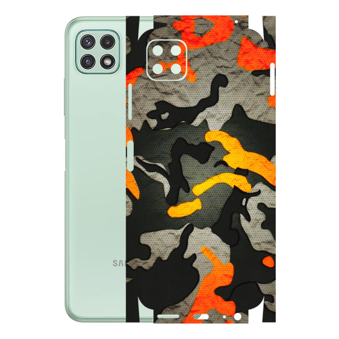 Samsung A/S Series Phone Skins (All Models) - Orange Camouflage - 3D Embossed Finish (L-204) Samsung Galaxy A22 (5G)