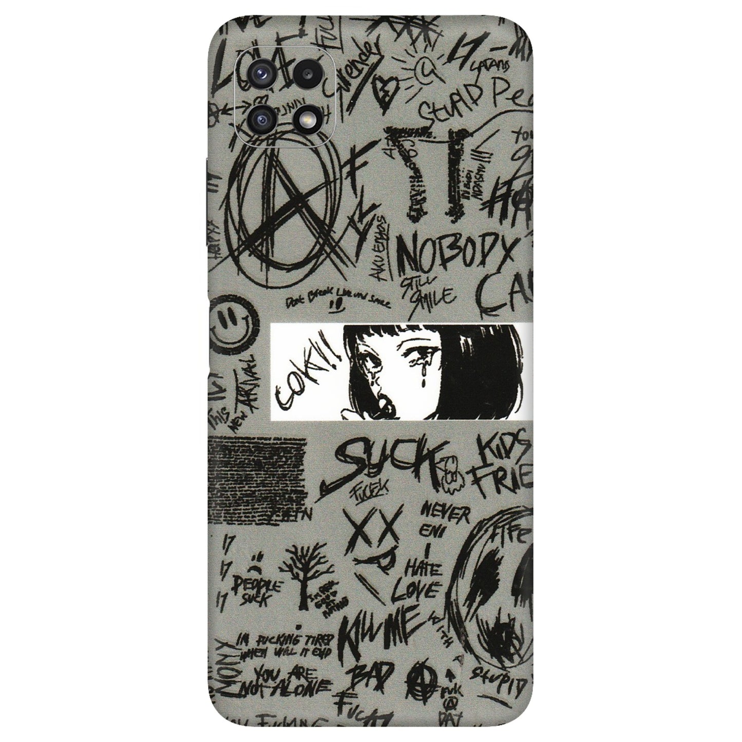 Samsung A/S Series Phone Skins (All Models) - Never Have Love Anime - 3D Embossed Finish (L-260) Samsung Galaxy A22 (5G)