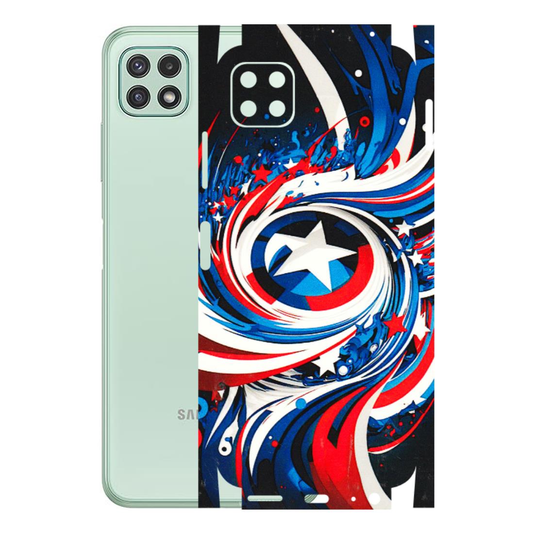 Samsung A/S Series Phone Skins (All Models) - Captain America Logo - 3D Embossed Finish (L-307) Samsung Galaxy A22 (5G)