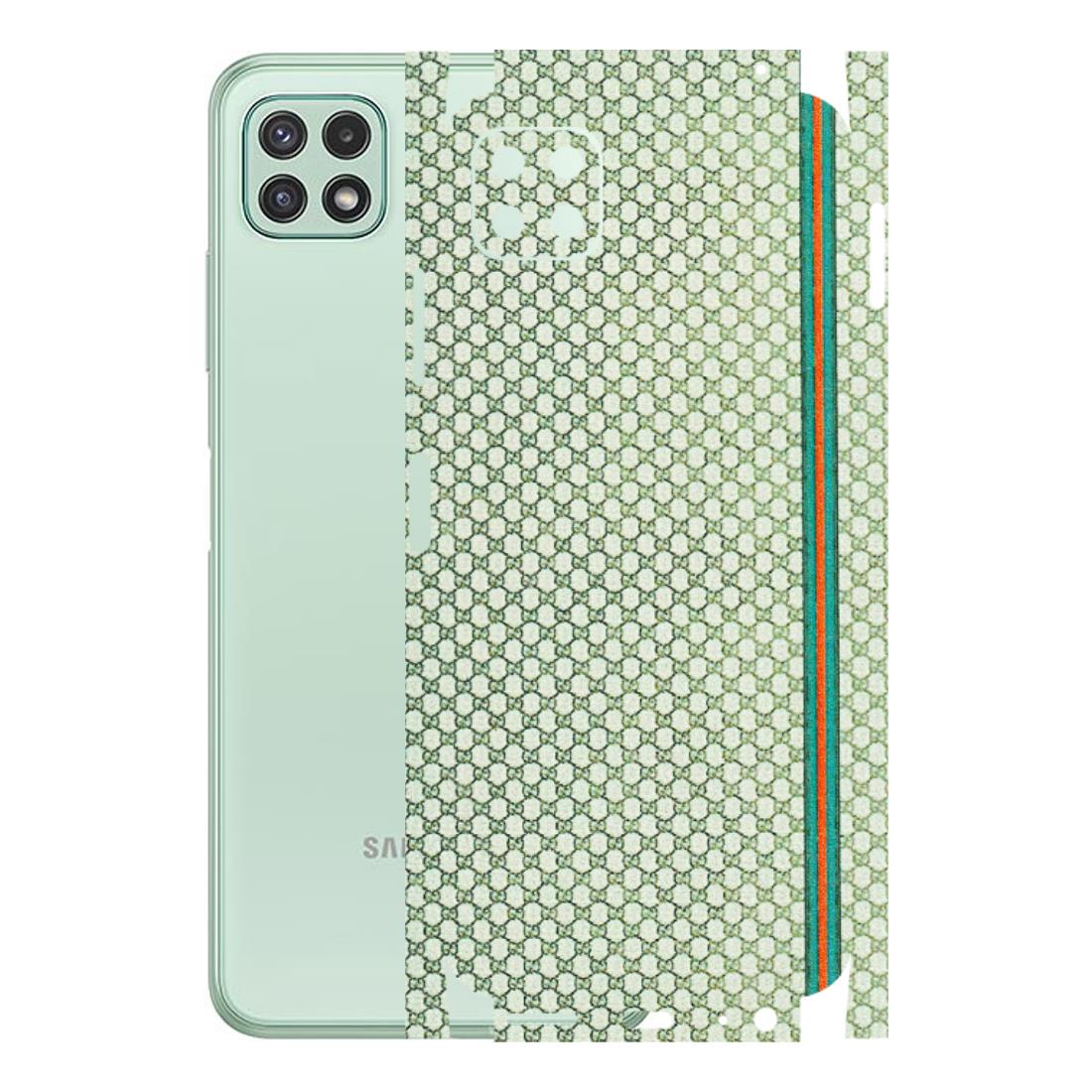 Samsung A/S Series Phone Skins (All Models) - Gucci Fabric Pattern - 3D Embossed Finish (L-73) Samsung Galaxy A22 (5G)