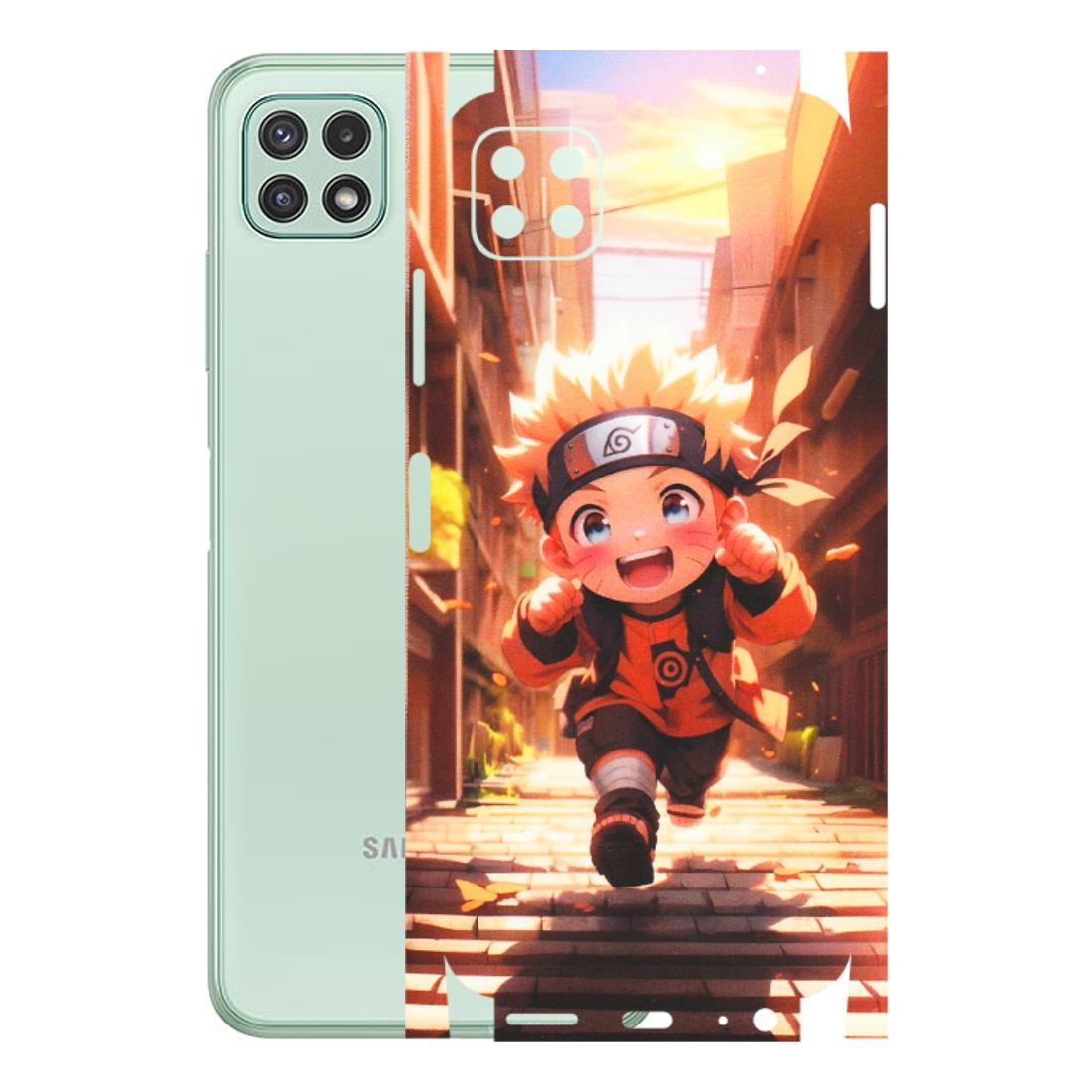 Samsung A/S Series Phone Skins (All Models) - Naruto Cute Toon Running - Matte Finish (M-04) Samsung Galaxy A22 (5G)