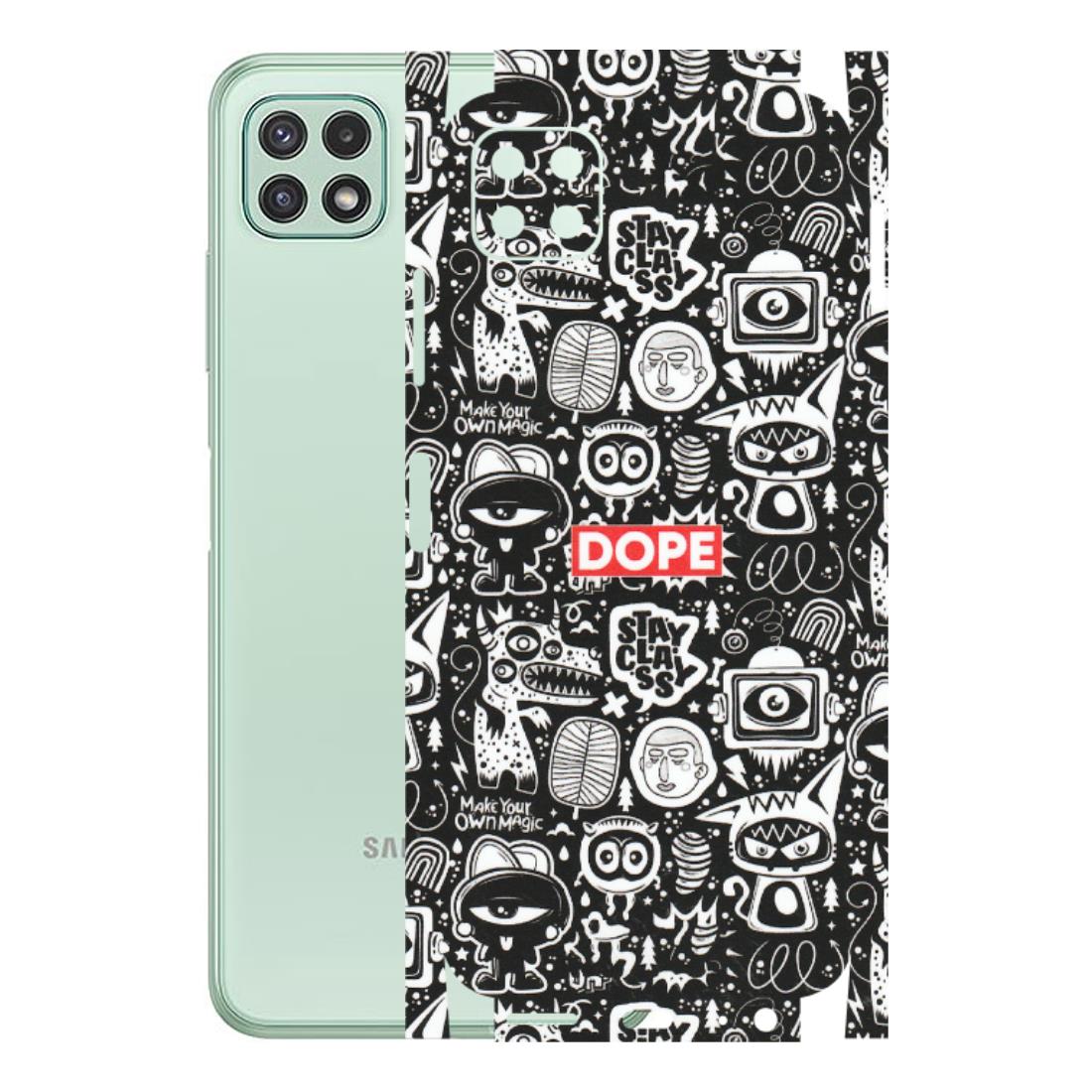 Samsung A/S Series Phone Skins (All Models) - Dope Stay Classy Black Doodles - Matte Finish (M-126) Samsung Galaxy A22 (5G)