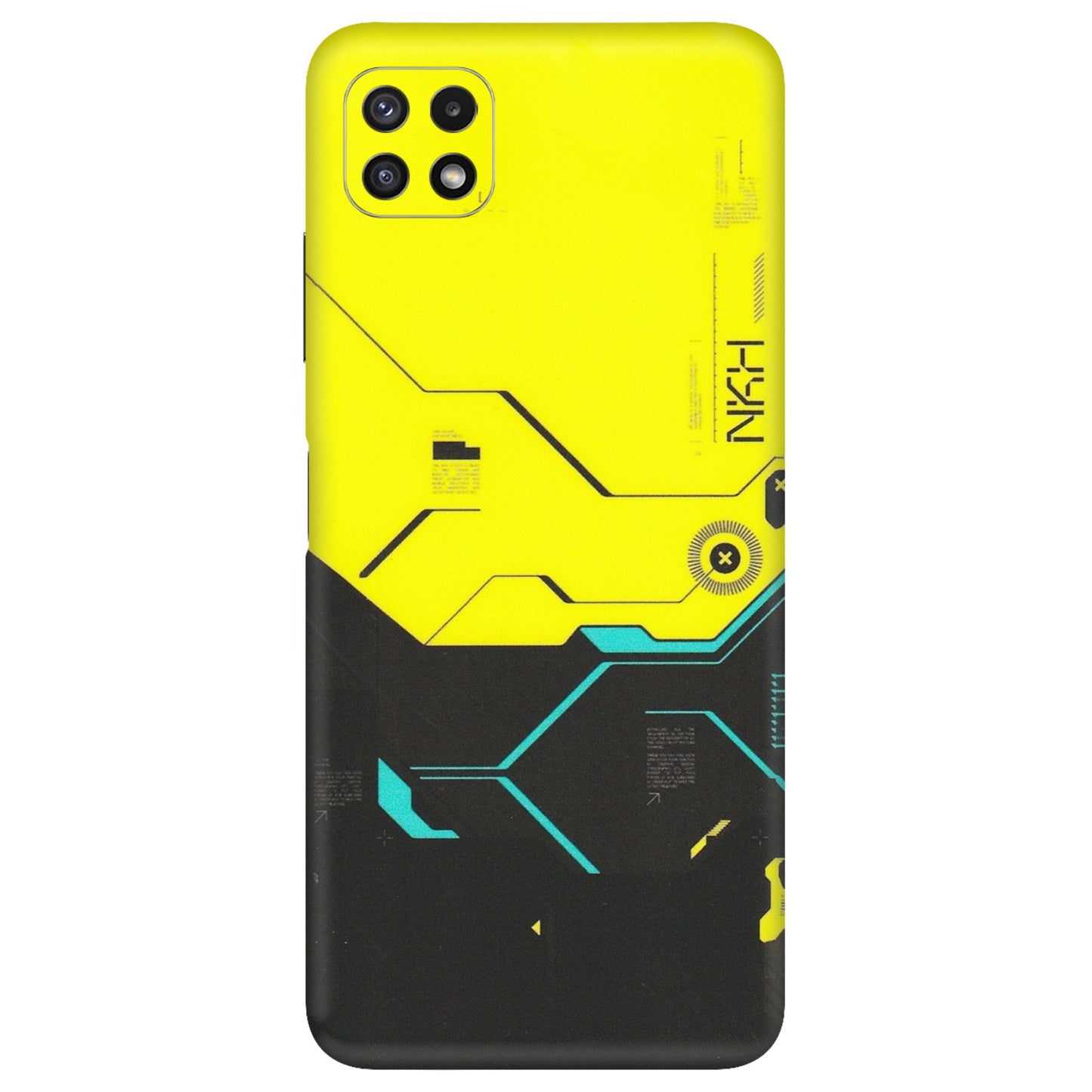 Samsung A/S Series Phone Skins (All Models) - Black Yellow Technica - Matte Finish (M-53) Samsung Galaxy A22 (5G)