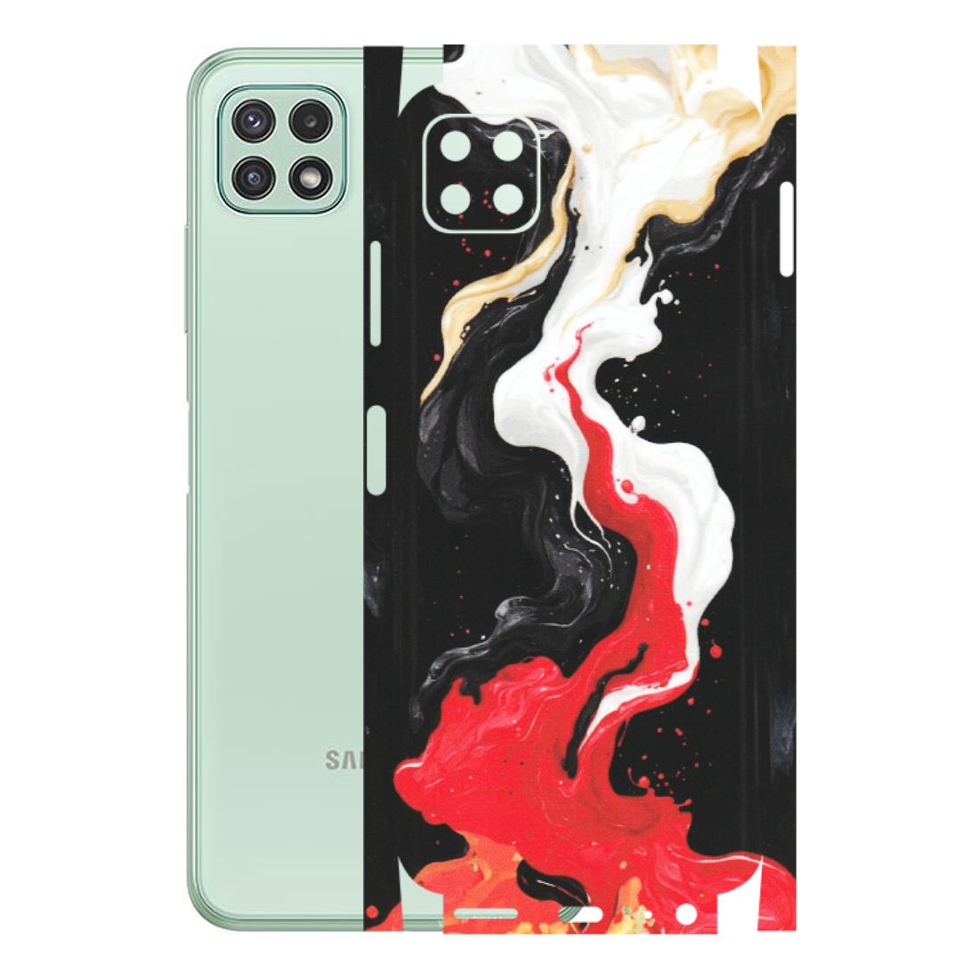 Samsung A/S Series Phone Skins (All Models) - Black Red White Paint Splash Fusion - Matte Finish (M-56) Samsung Galaxy A22 (5G)