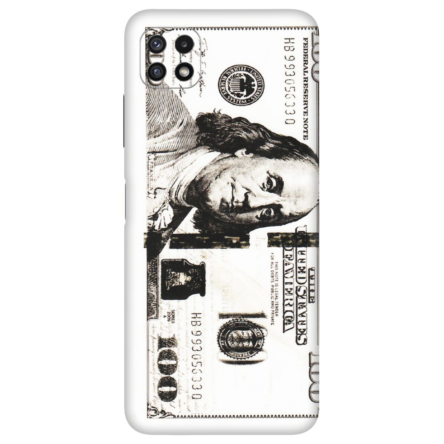 Samsung A/S Series Phone Skins (All Models) - 100 Dollar Currency - Transparent Finish (T-01) Samsung Galaxy A22 (5G)
