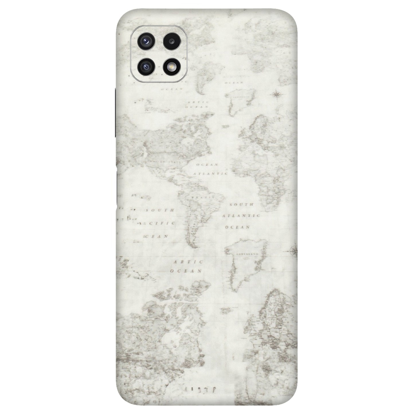 Samsung A/S Series Phone Skins (All Models) - World Travel Map - Transparent Finish (T-04) Samsung Galaxy A22 (5G)