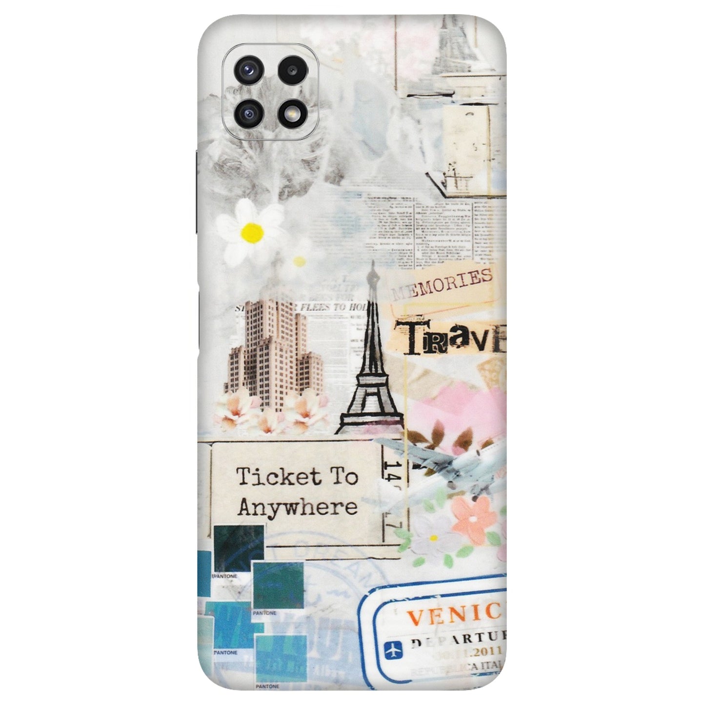 Samsung A/S Series Phone Skins (All Models) - Travel Memories - Transparent Finish (T-09) Samsung Galaxy A22 (5G)