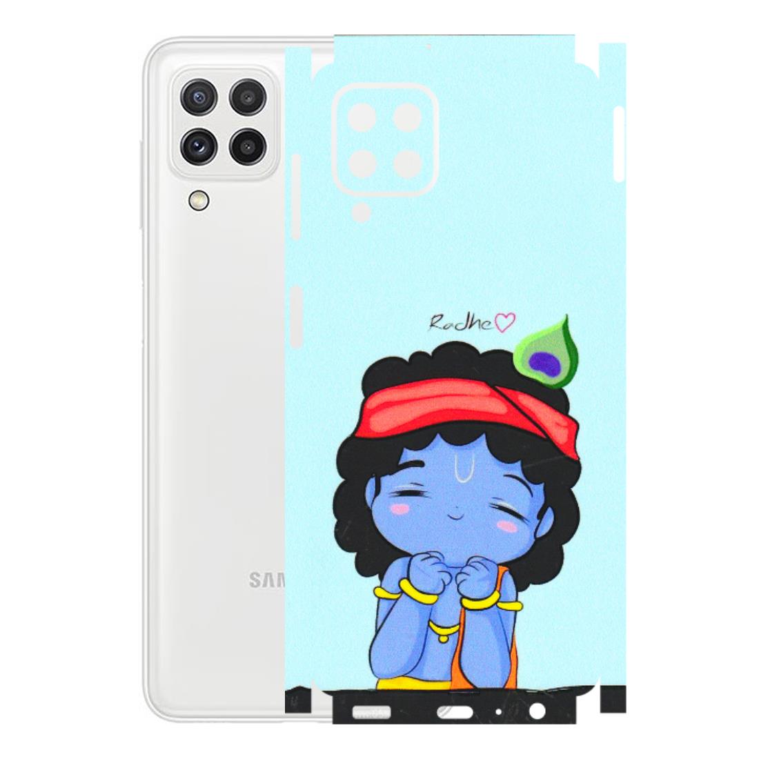 Samsung A/S Series Phone Skins (All Models) - Radhe Radhe Cute Toon - 3D Embossed Finish (L-05) Samsung Galaxy A22