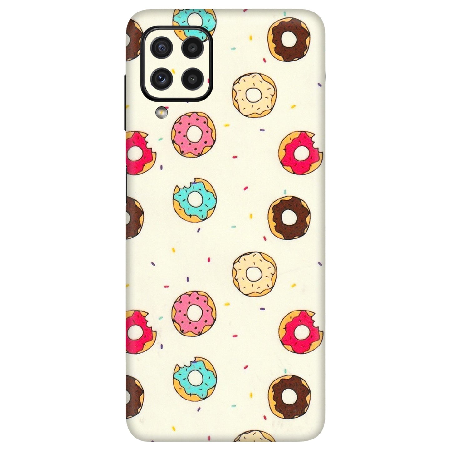 Samsung A/S Series Phone Skins (All Models) - Mini Donuts Doodle Art - 3D Embossed Finish (L-122) Samsung Galaxy A22