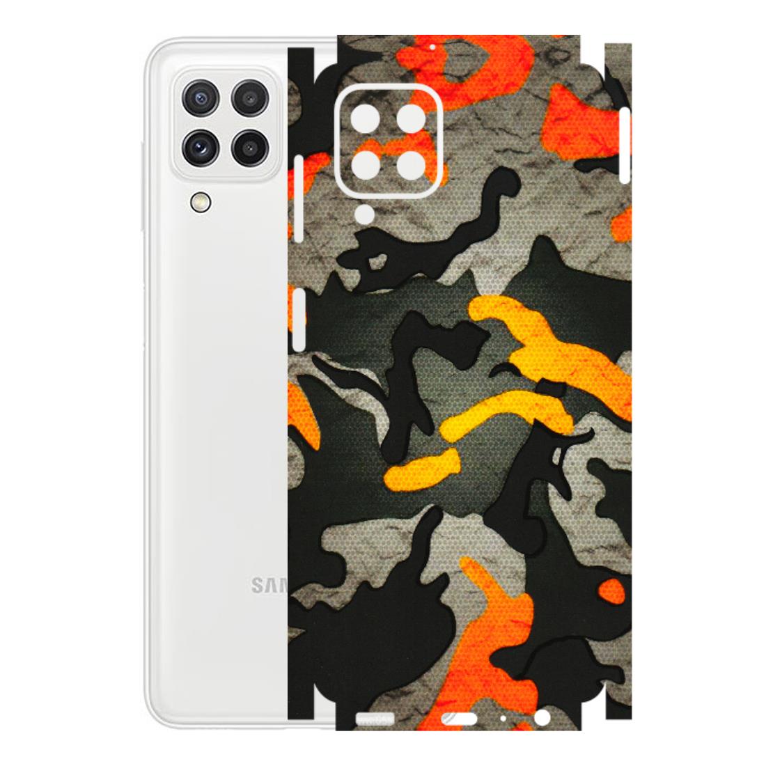 Samsung A/S Series Phone Skins (All Models) - Orange Camouflage - 3D Embossed Finish (L-204) Samsung Galaxy A22