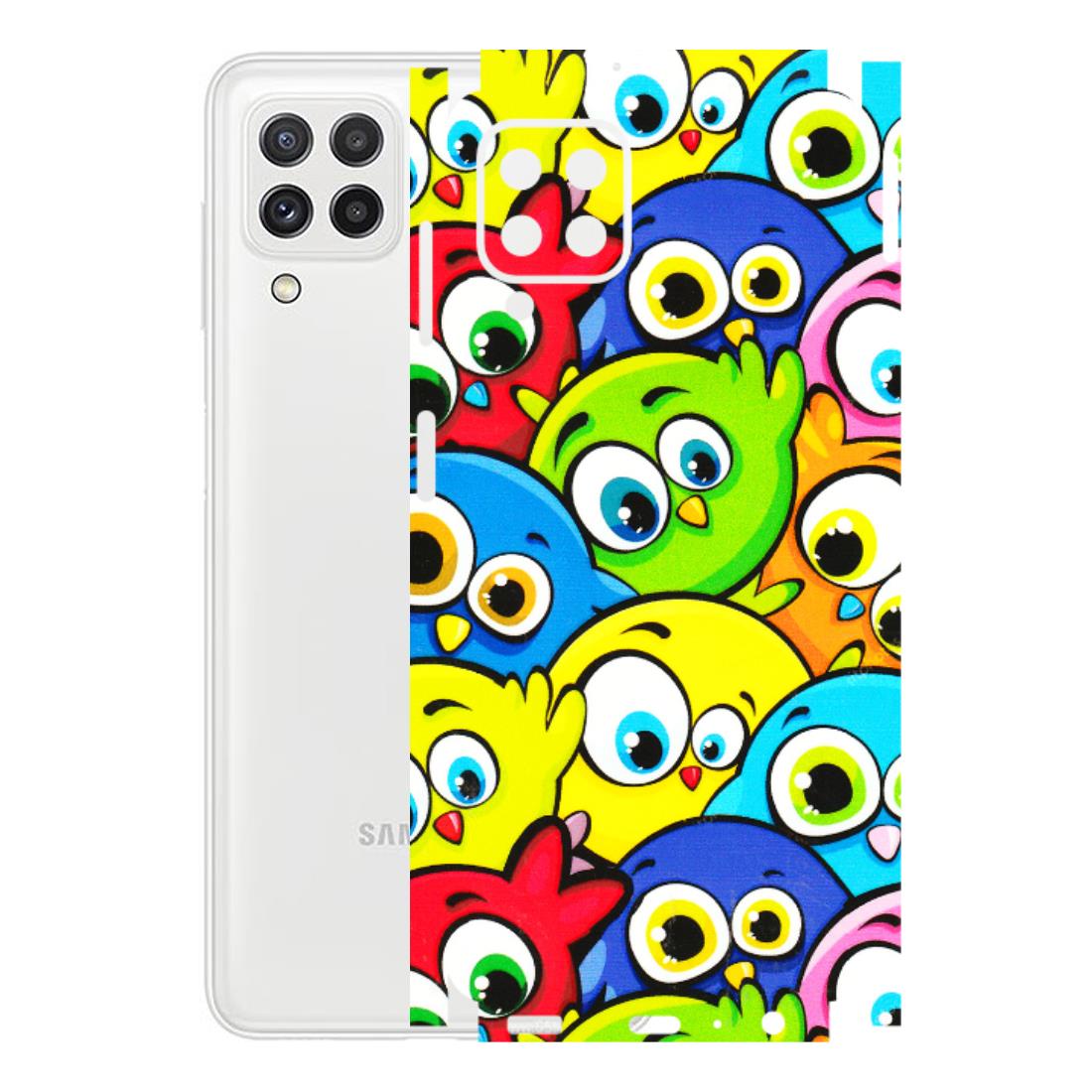 Samsung A/S Series Phone Skins (All Models) - Cute Fluffy Birds - 3D Embossed Finish (L-213) Samsung Galaxy A22