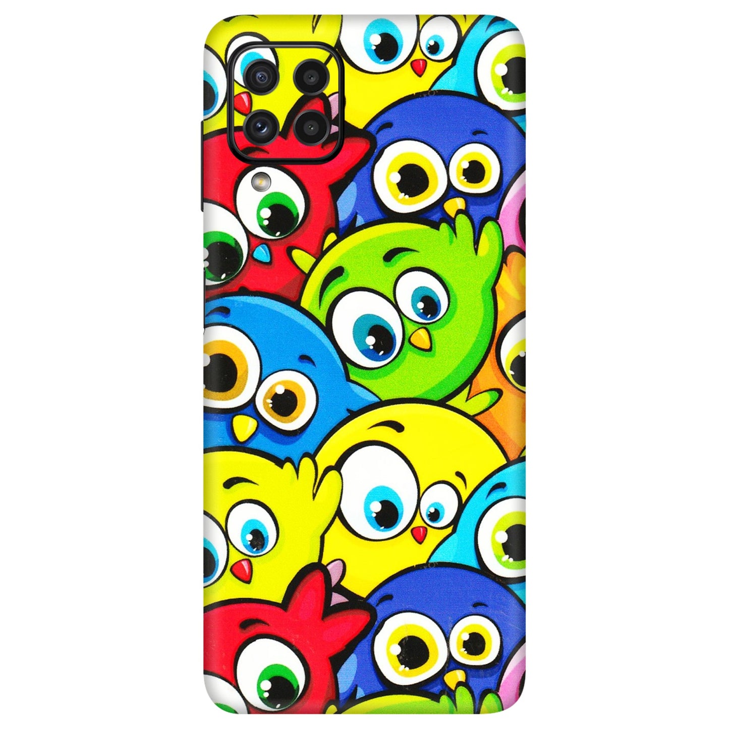 Samsung A/S Series Phone Skins (All Models) - Cute Fluffy Birds - 3D Embossed Finish (L-213) Samsung Galaxy A22