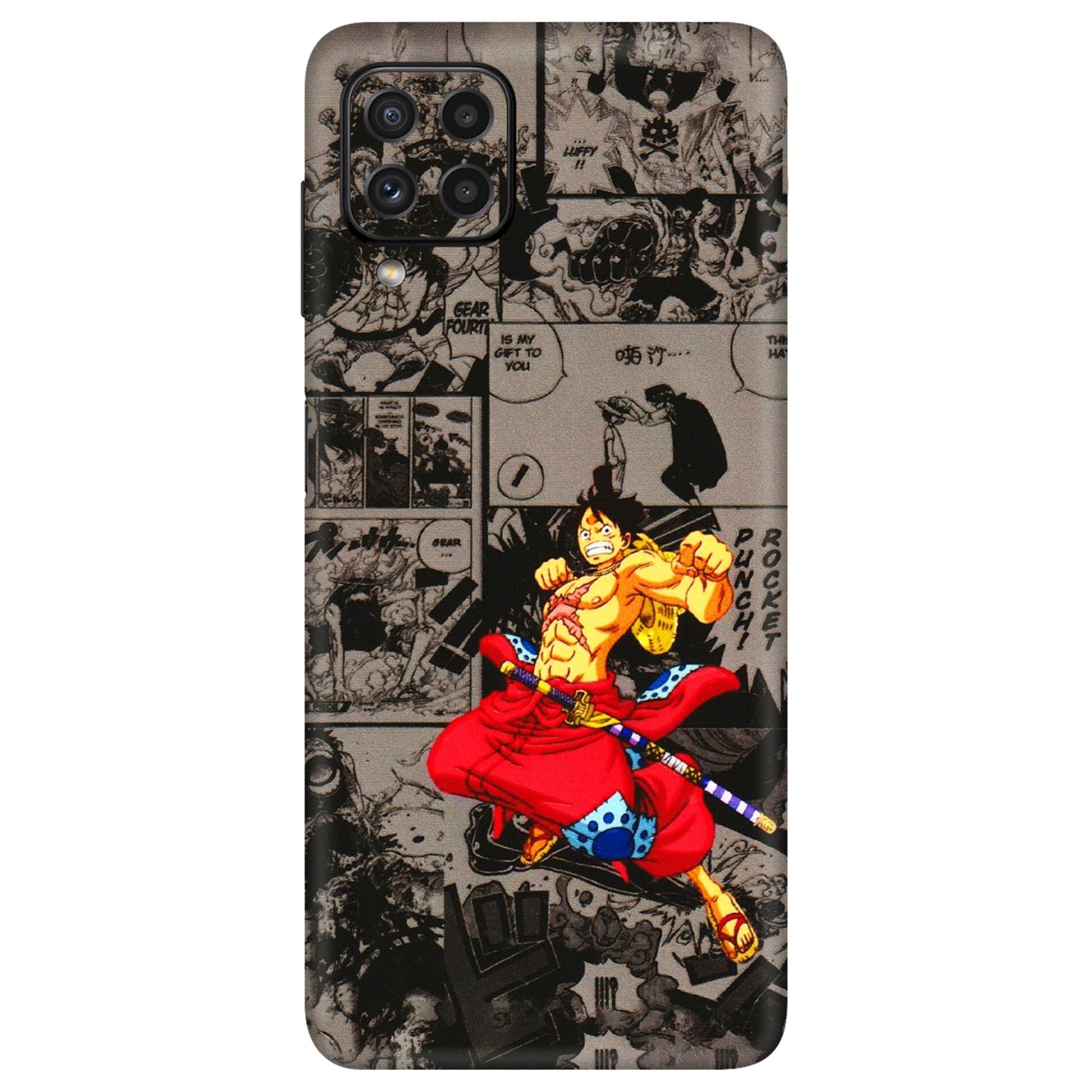Samsung A/S Series Phone Skins (All Models) - One Piece Rocket Punch Manga - 3D Embossed Finish (L-25) Samsung Galaxy A22