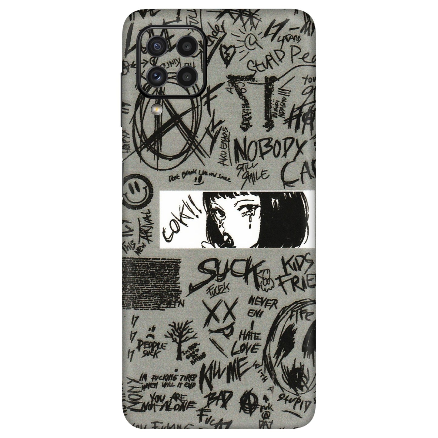 Samsung A/S Series Phone Skins (All Models) - Never Have Love Anime - 3D Embossed Finish (L-260) Samsung Galaxy A22
