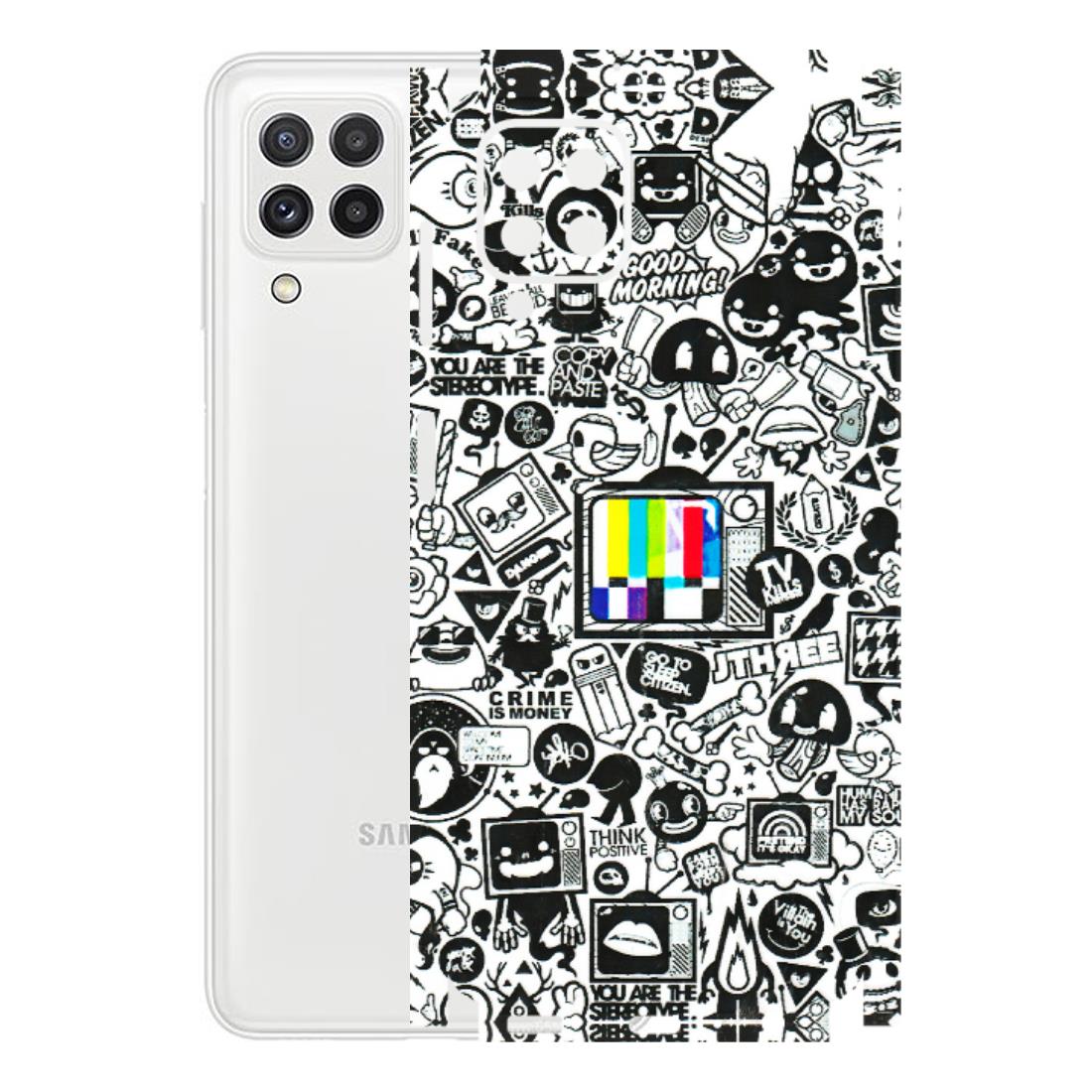 Samsung A/S Series Phone Skins (All Models) - Doodles Positive Art - 3D Embossed Finish (L-263) Samsung Galaxy A22