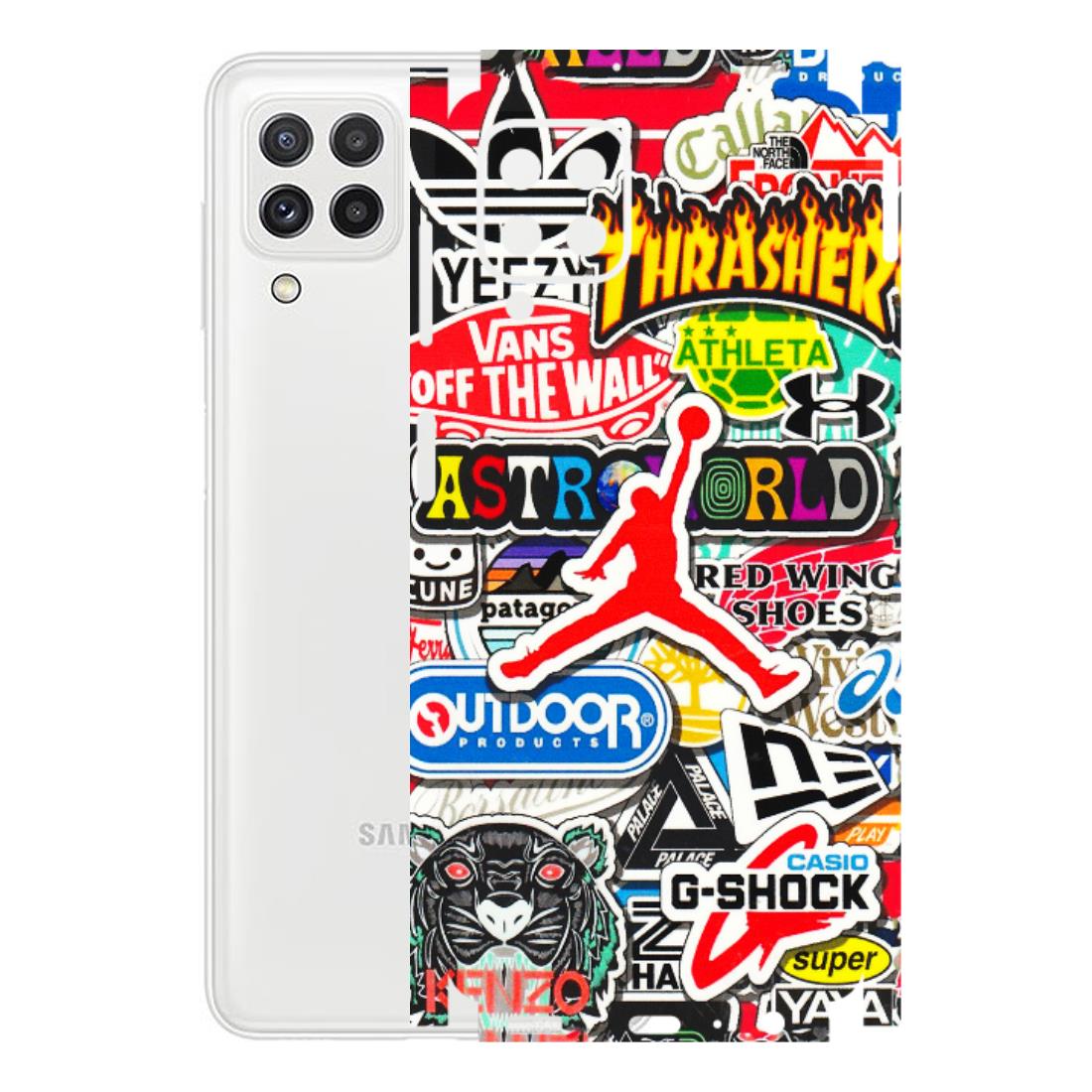 Samsung A/S Series Phone Skins (All Models) - Multi Brands Sticker Graffiti - 3D Embossed Finish (L-37) Samsung Galaxy A22