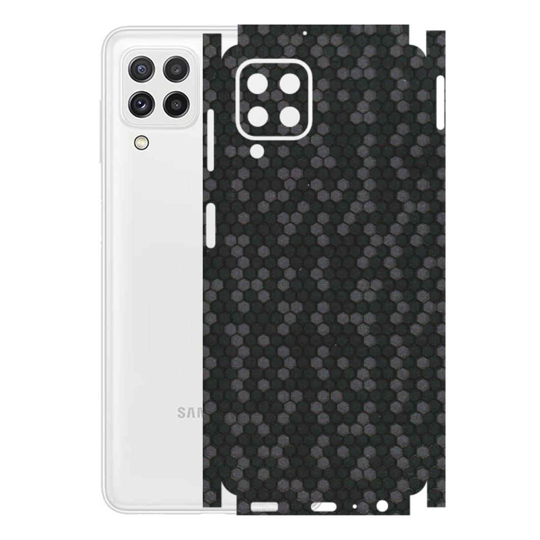 Samsung A/S Series Phone Skins (All Models) - Black Grey Honeycomb Sober - 3D Embossed Finish (L-85) Samsung Galaxy A22