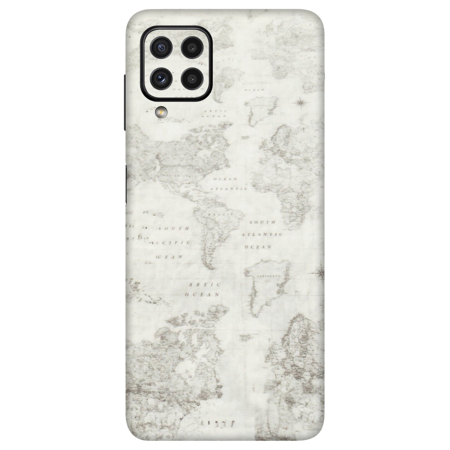 Samsung A/S Series Phone Skins (All Models) - World Travel Map - Transparent Finish (T-04) Samsung Galaxy A22