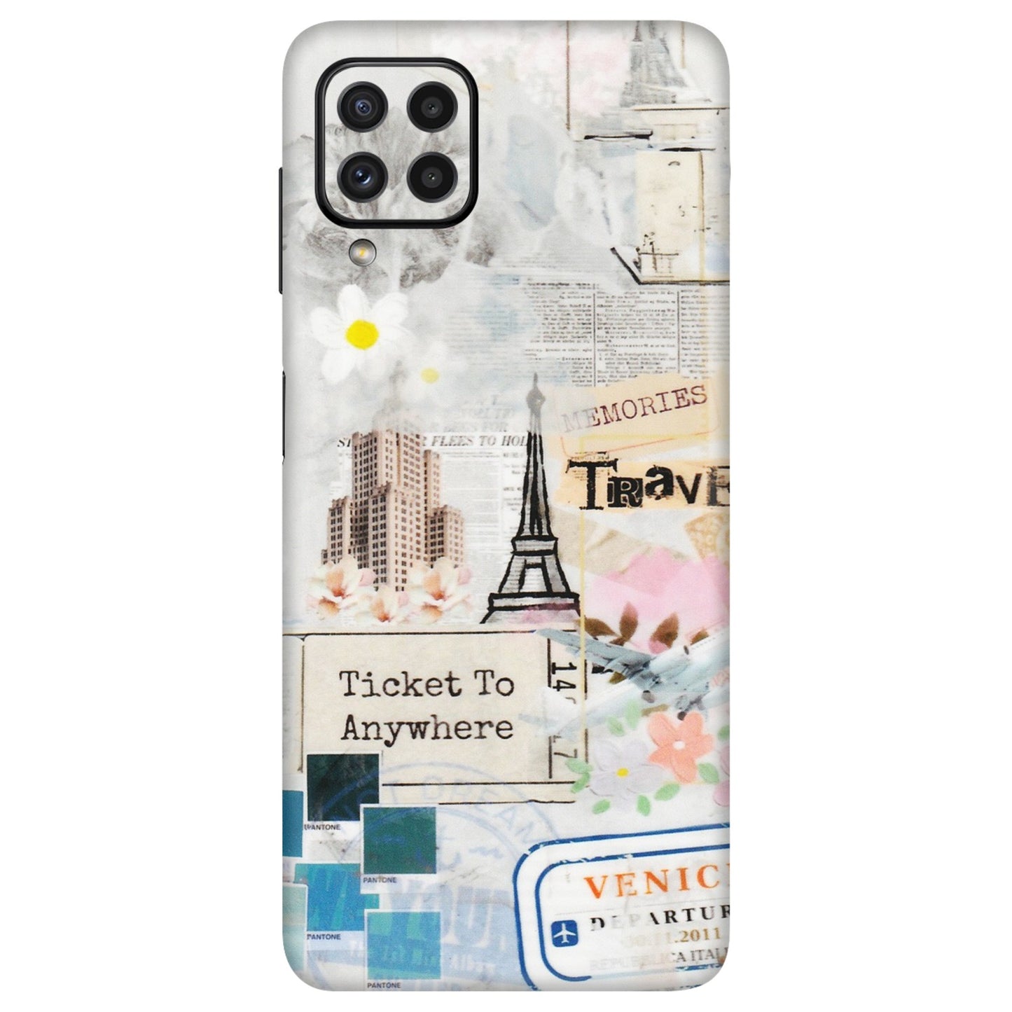 Samsung A/S Series Phone Skins (All Models) - Travel Memories - Transparent Finish (T-09) Samsung Galaxy A22