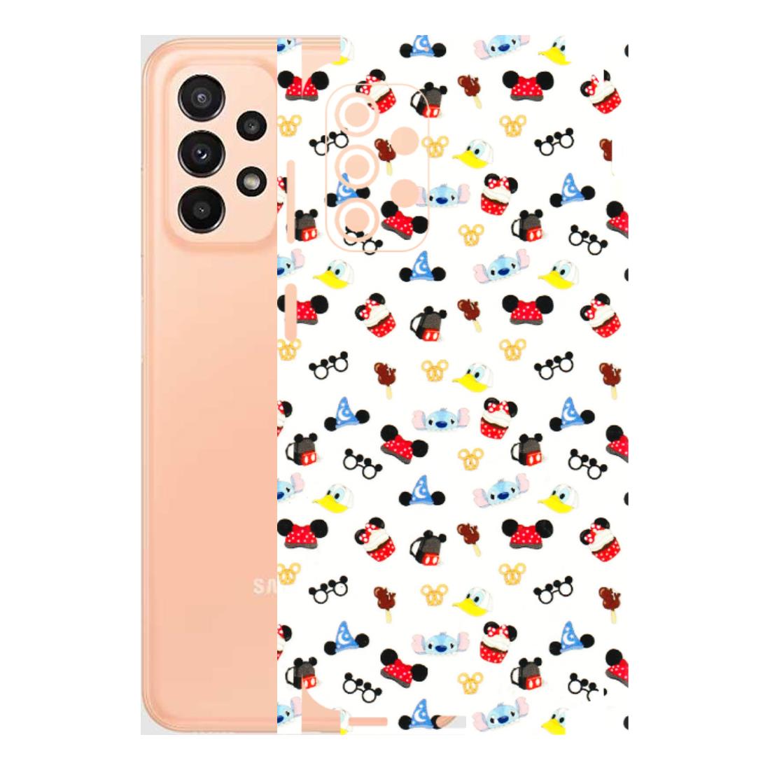 Samsung A/S Series Phone Skins (All Models) - Minnie Mouse & Donald Doodles s - 3D Embossed Finish (L-194) Samsung Galaxy A23 (5G)