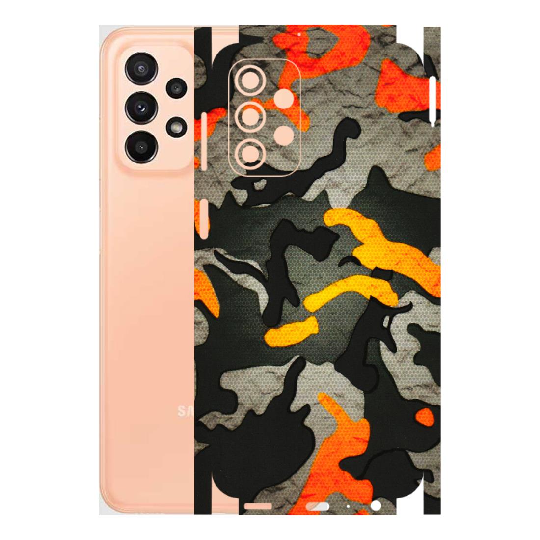Samsung A/S Series Phone Skins (All Models) - Orange Camouflage - 3D Embossed Finish (L-204) Samsung Galaxy A23 (5G)