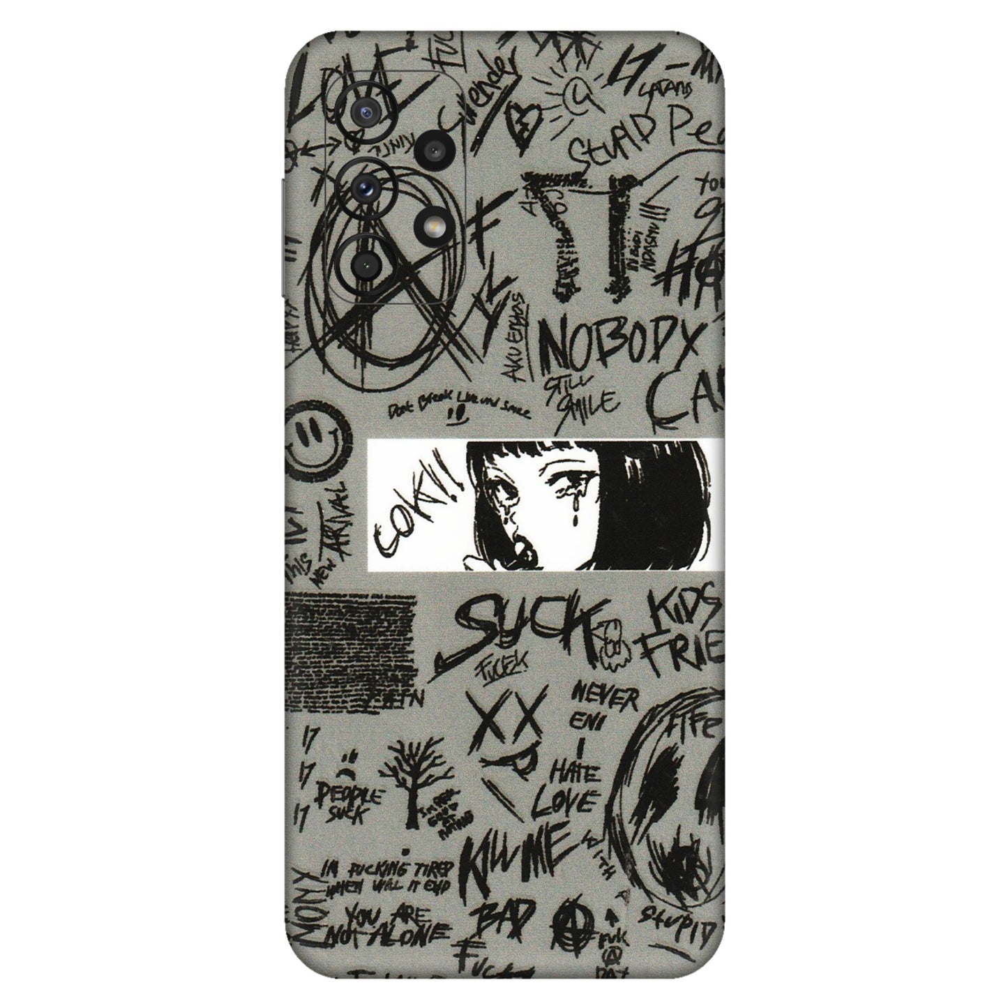 Samsung A/S Series Phone Skins (All Models) - Never Have Love Anime - 3D Embossed Finish (L-260) Samsung Galaxy A23 (5G)