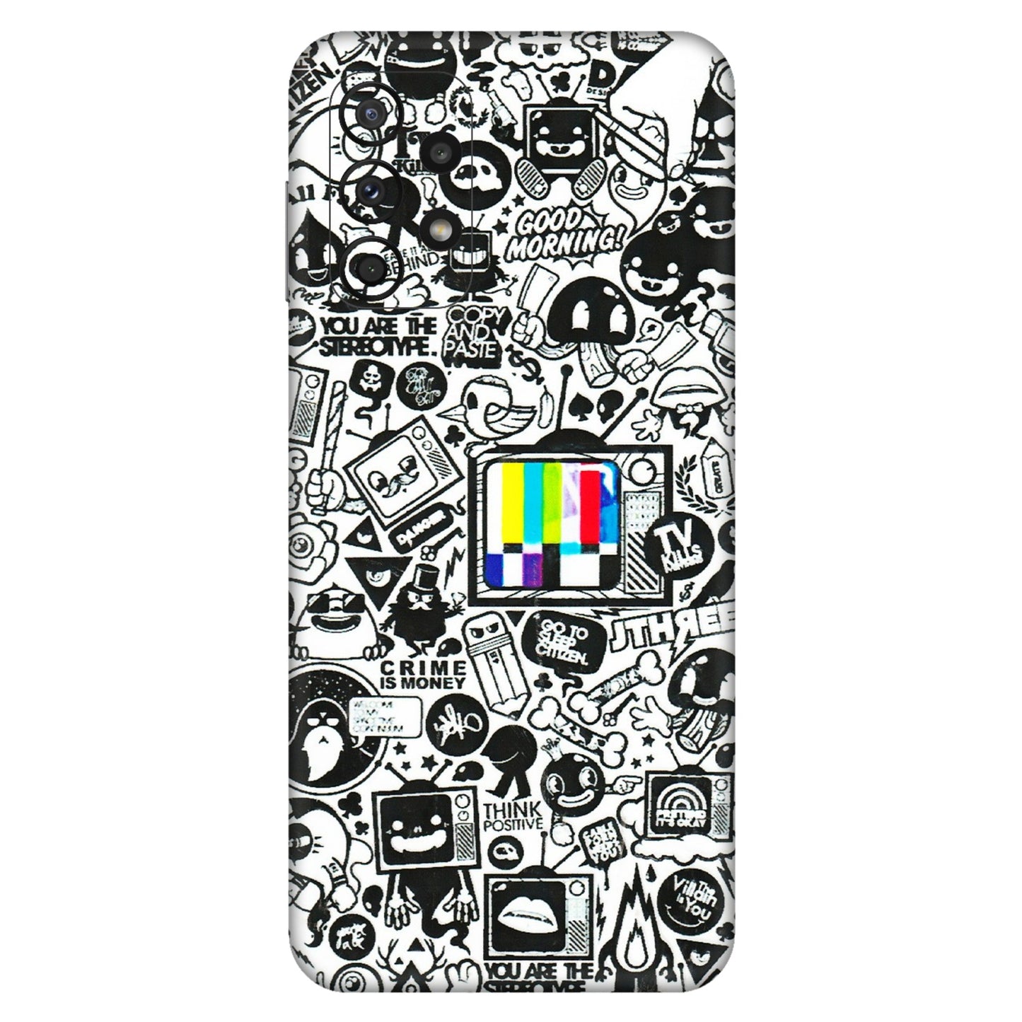 Samsung A/S Series Phone Skins (All Models) - Doodles Positive Art - 3D Embossed Finish (L-263) Samsung Galaxy A23 (5G)