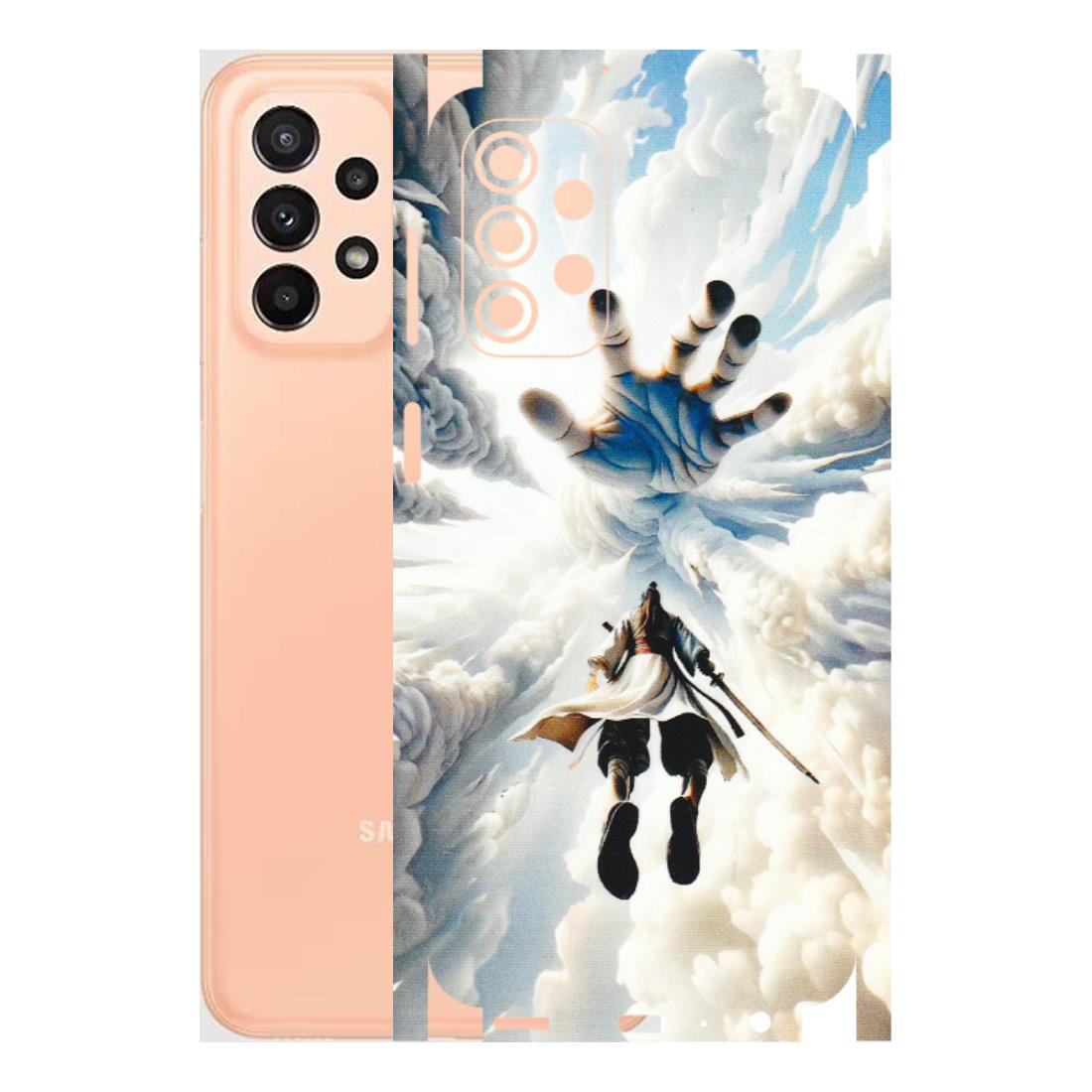 Samsung A/S Series Phone Skins (All Models) - Big Hand With Monkey King - 3D Embossed Finish (L-323) Samsung Galaxy A23 (5G)
