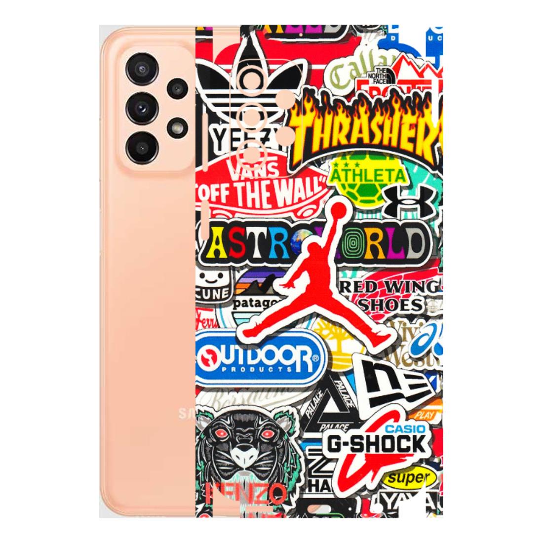 Samsung A/S Series Phone Skins (All Models) - Multi Brands Sticker Graffiti - 3D Embossed Finish (L-37) Samsung Galaxy A23 (5G)