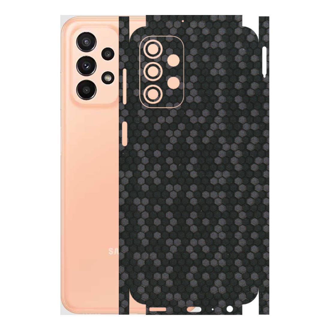 Samsung A/S Series Phone Skins (All Models) - Black Grey Honeycomb Sober - 3D Embossed Finish (L-85) Samsung Galaxy A23 (5G)