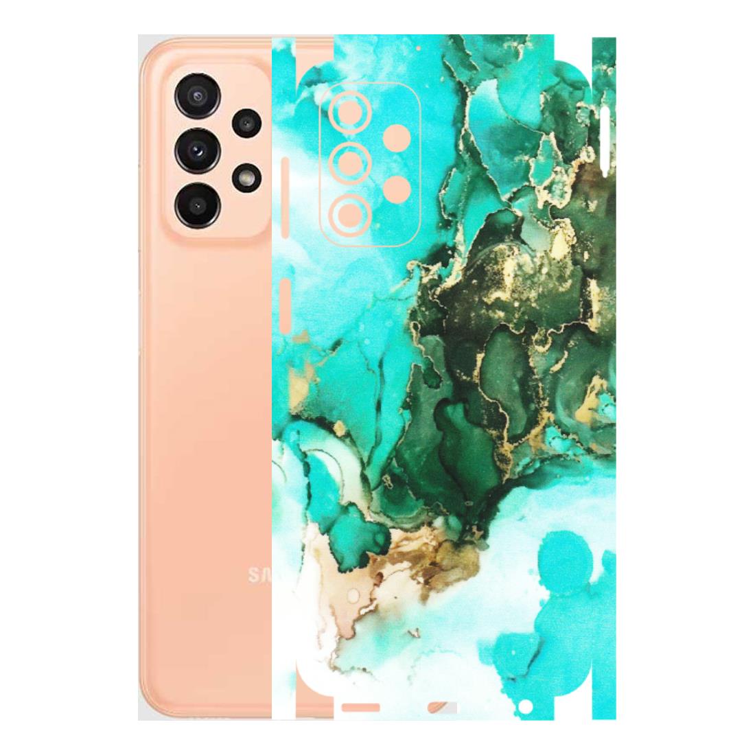 Samsung A/S Series Phone Skins (All Models) - The Blue Gold Marble - Matte Finish (M-124) Samsung Galaxy A23 (5G)