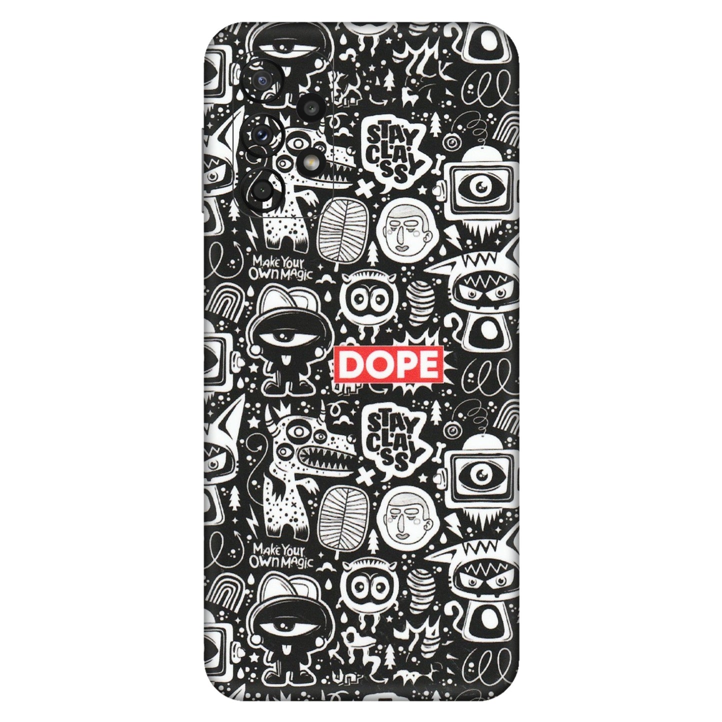 Samsung A/S Series Phone Skins (All Models) - Dope Stay Classy Black Doodles - Matte Finish (M-126) Samsung Galaxy A23 (5G)