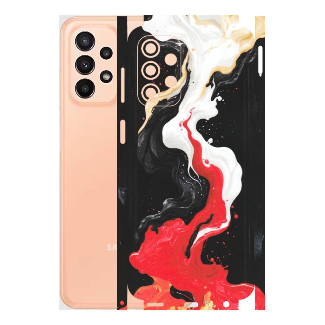 Samsung A/S Series Phone Skins (All Models) - Black Red White Paint Splash Fusion - Matte Finish (M-56) Samsung Galaxy A23 (5G)