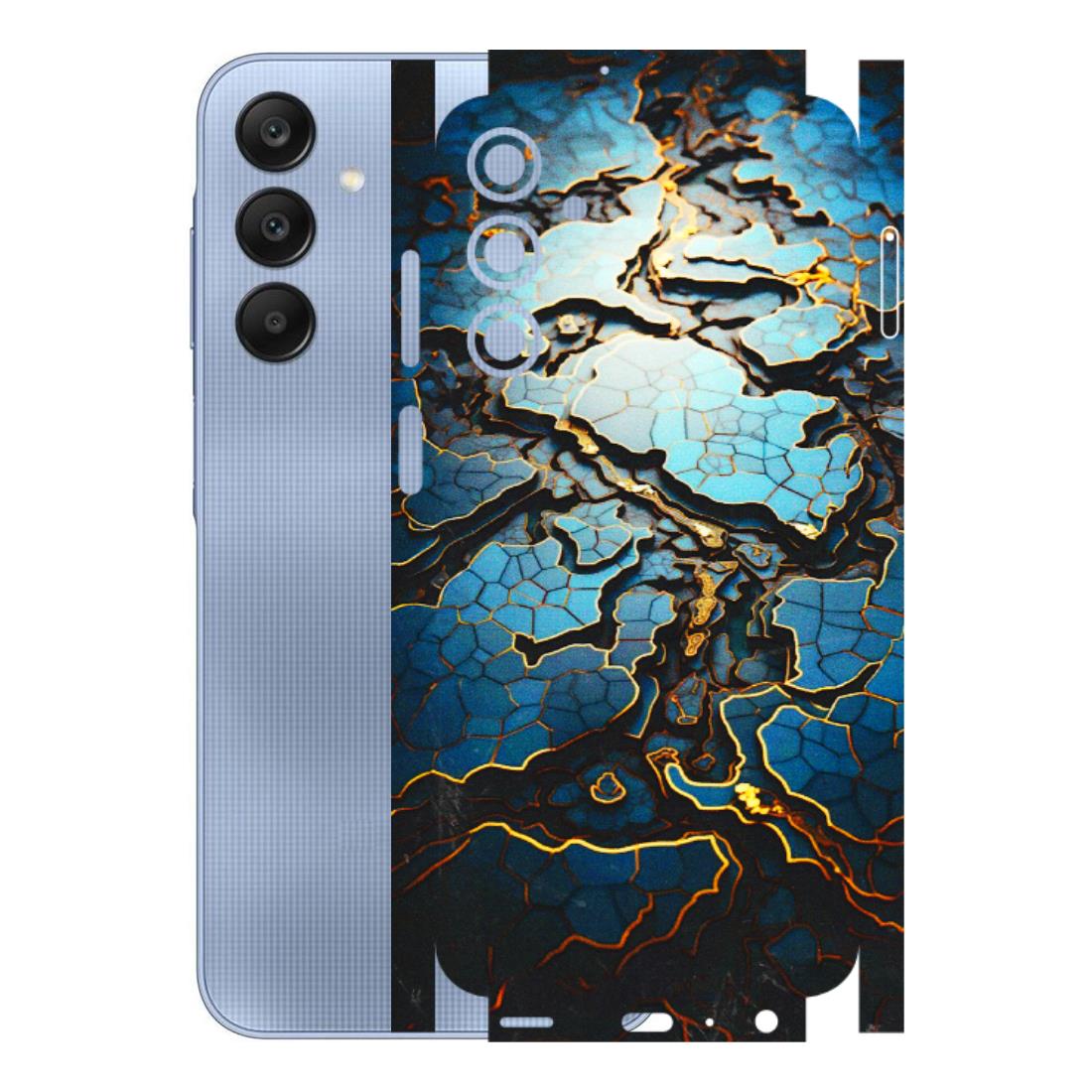 Samsung A/S Series Phone Skins (All Models) - Blue Gold Abstract - 3D Embossed Finish (L-11) Samsung Galaxy A25 (5G)