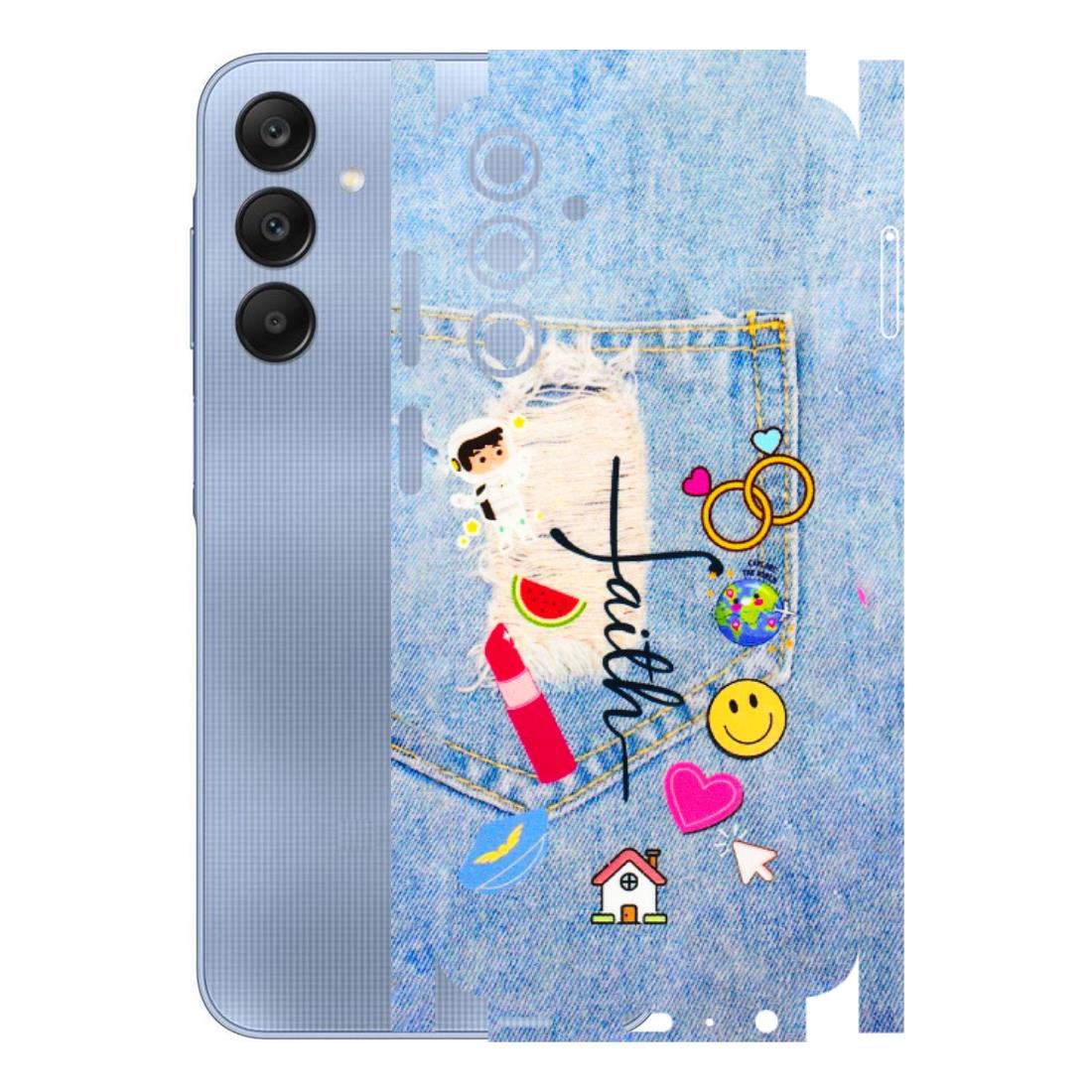 Samsung A/S Series Phone Skins (All Models) - Denim Jeans Pocket - 3D Embossed Finish (L-134) Samsung Galaxy A25 (5G)