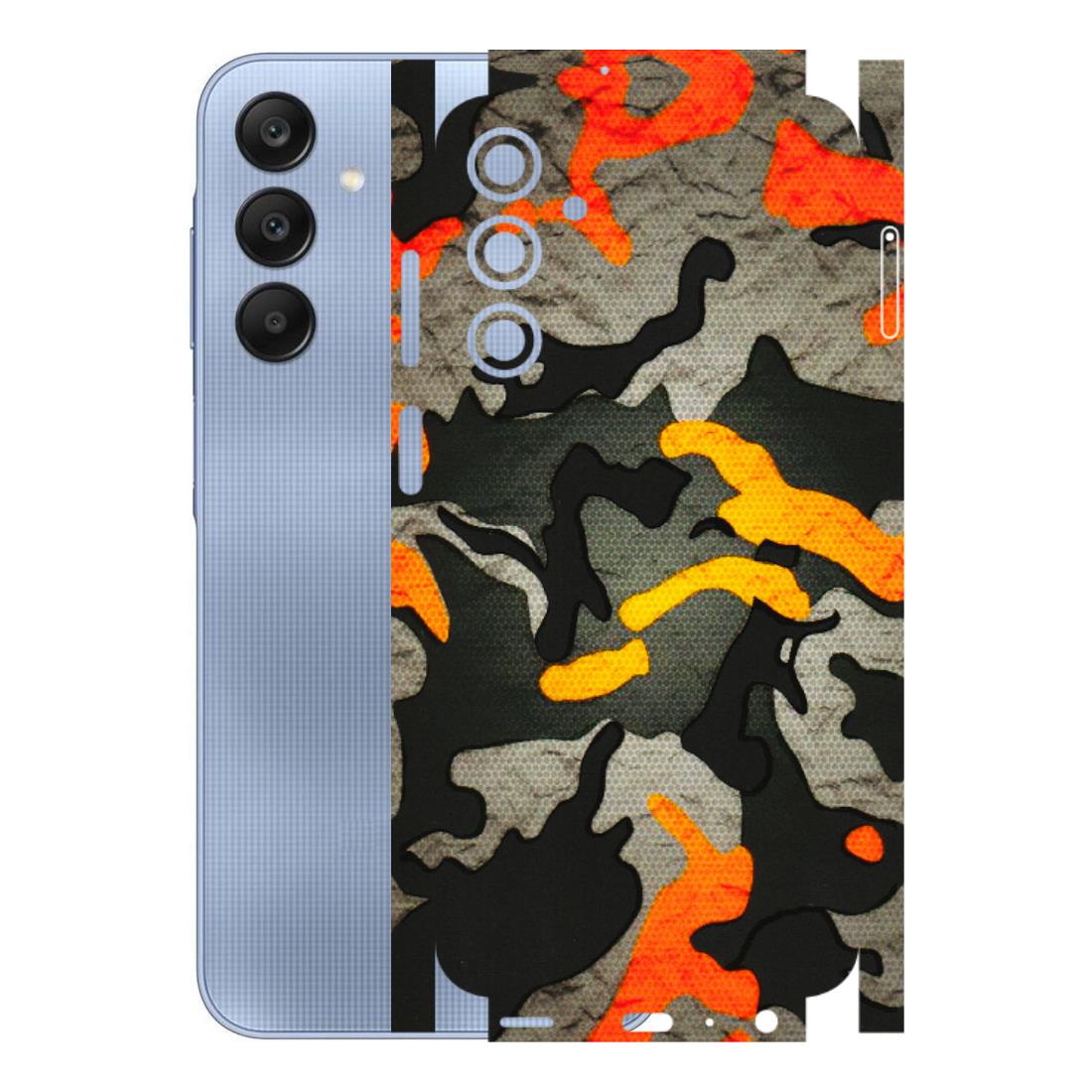 Samsung A/S Series Phone Skins (All Models) - Orange Camouflage - 3D Embossed Finish (L-204) Samsung Galaxy A25 (5G)